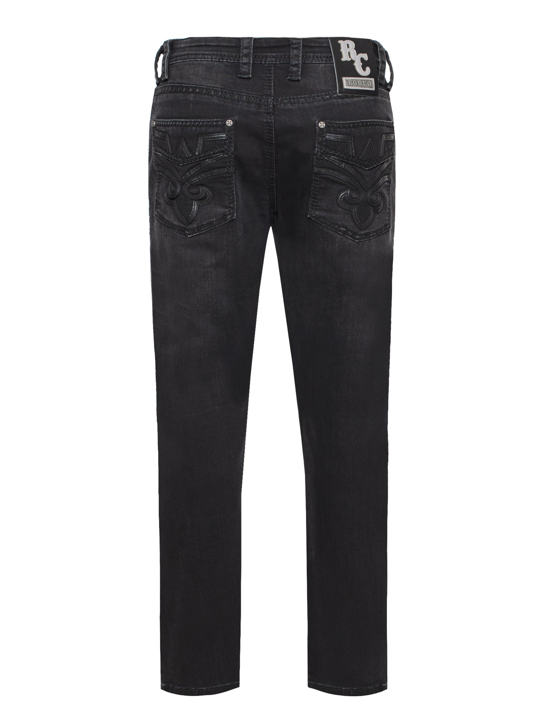 【COLOR iN ID】Black wide strap denim MEN'S COTTON/SPANDEX STRETCH FANCY SLIM STRAIGHT JEANS-RP500-511