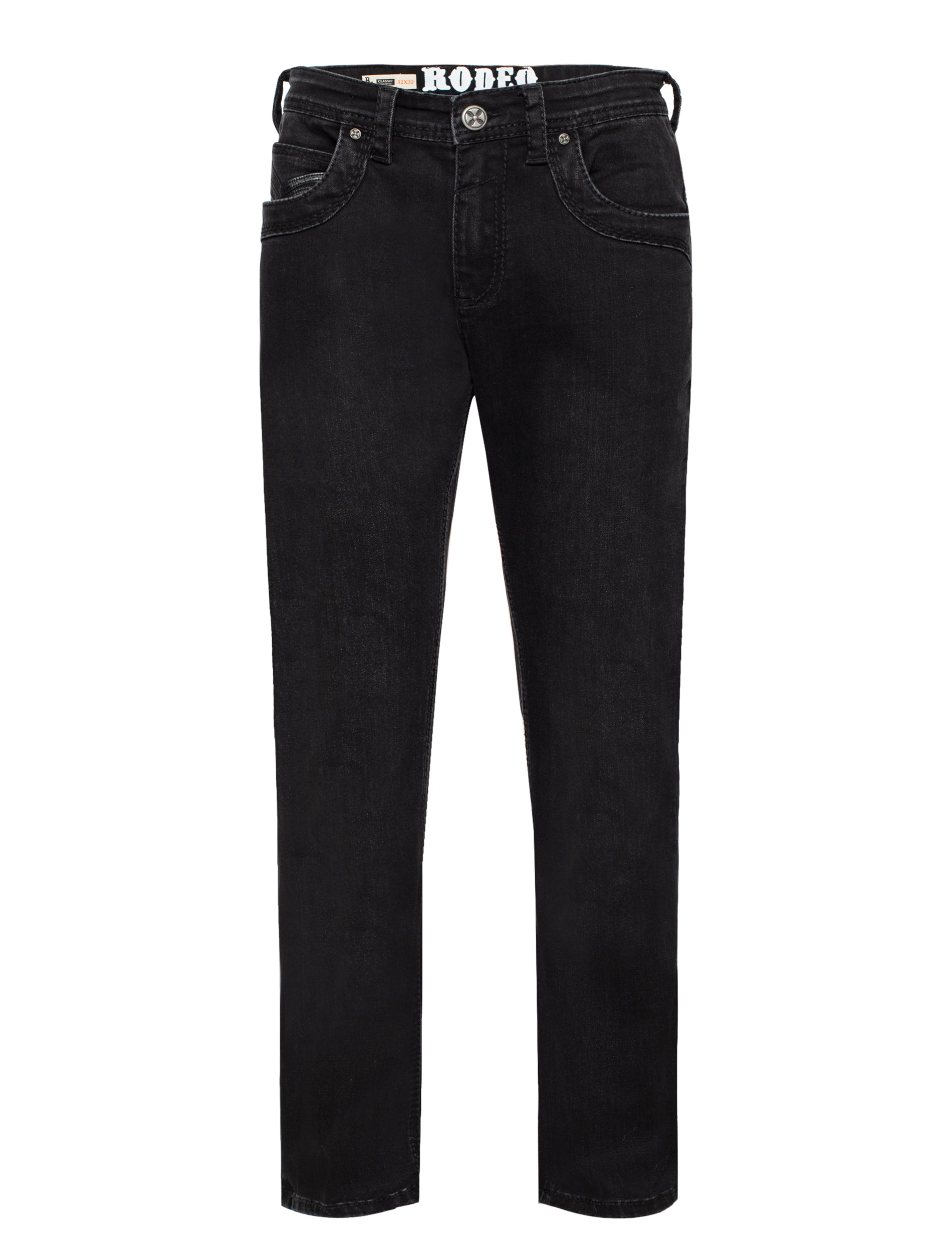 【COLOR iN ID】Black wide strap denim MEN'S COTTON/SPANDEX STRETCH FANCY SLIM STRAIGHT JEANS-RP500-511