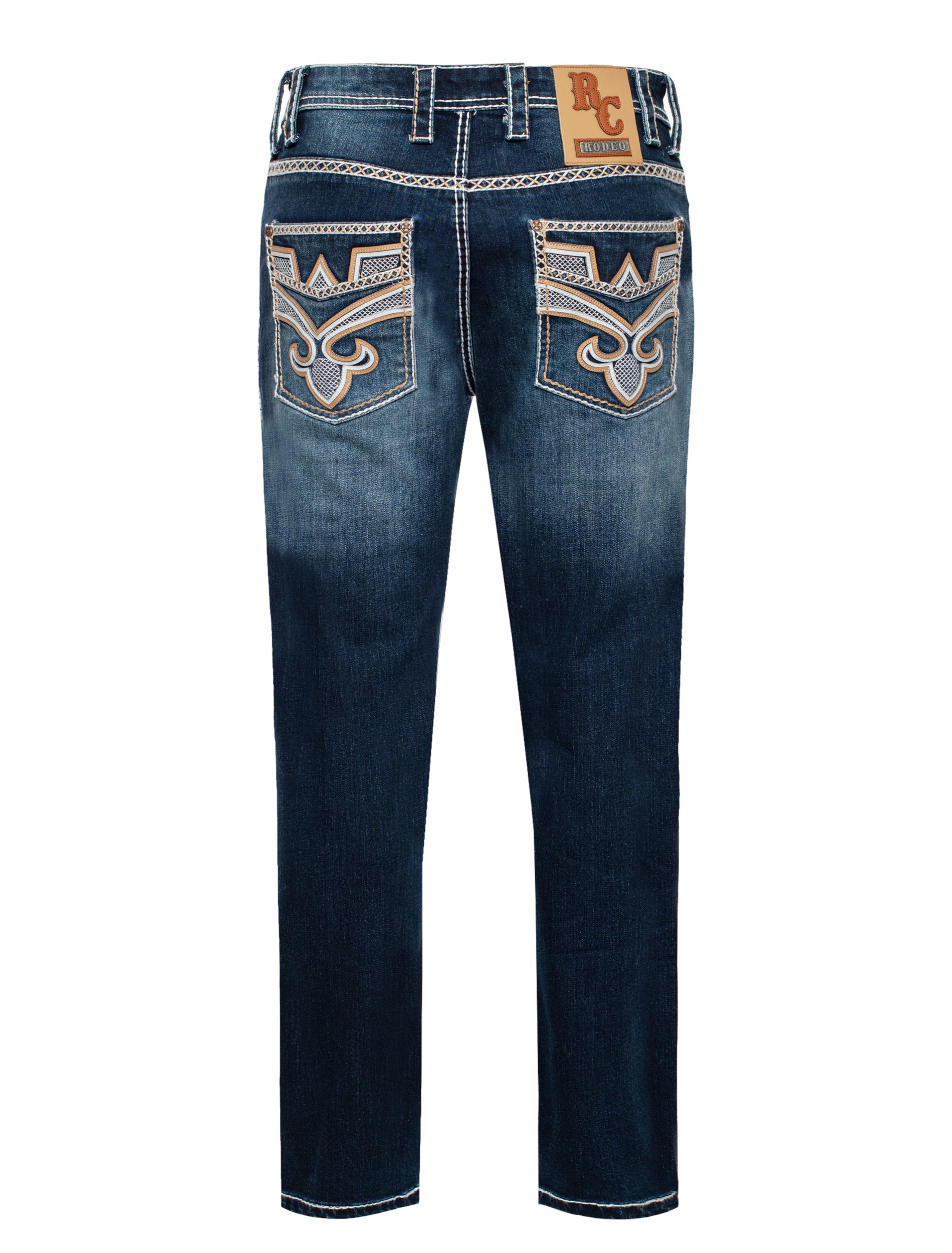 MEN'S COTTON/SPANDEX STRETCH FANCY SLIM STRAIGHT JEANS-RP500-501 - Rodeo Clothing wholesale 