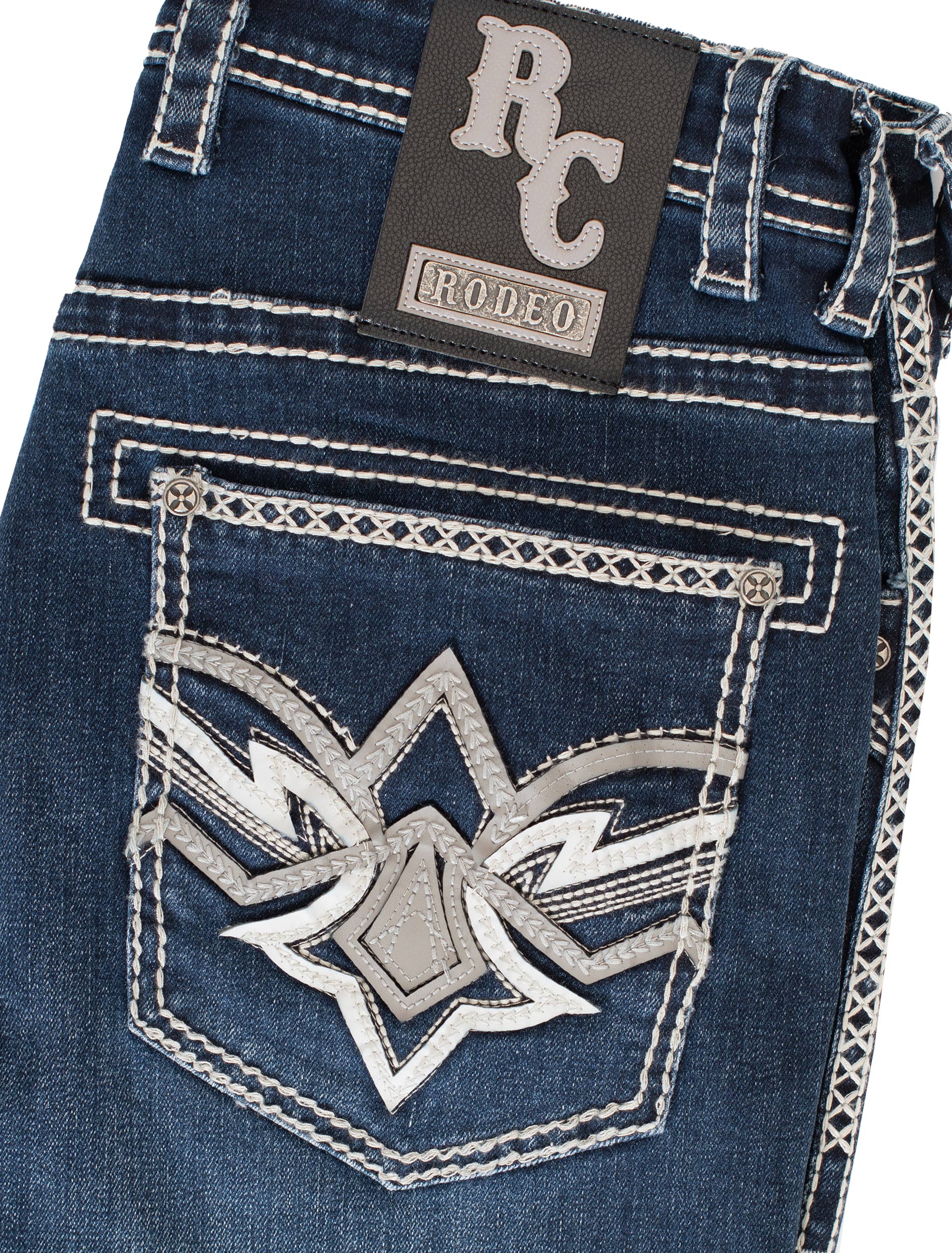 MEN'S COTTON/SPANDEX STRETCH FANCY SLIM STRAIGHT JEANS-RP500-506 - Rodeo Clothing wholesale 
