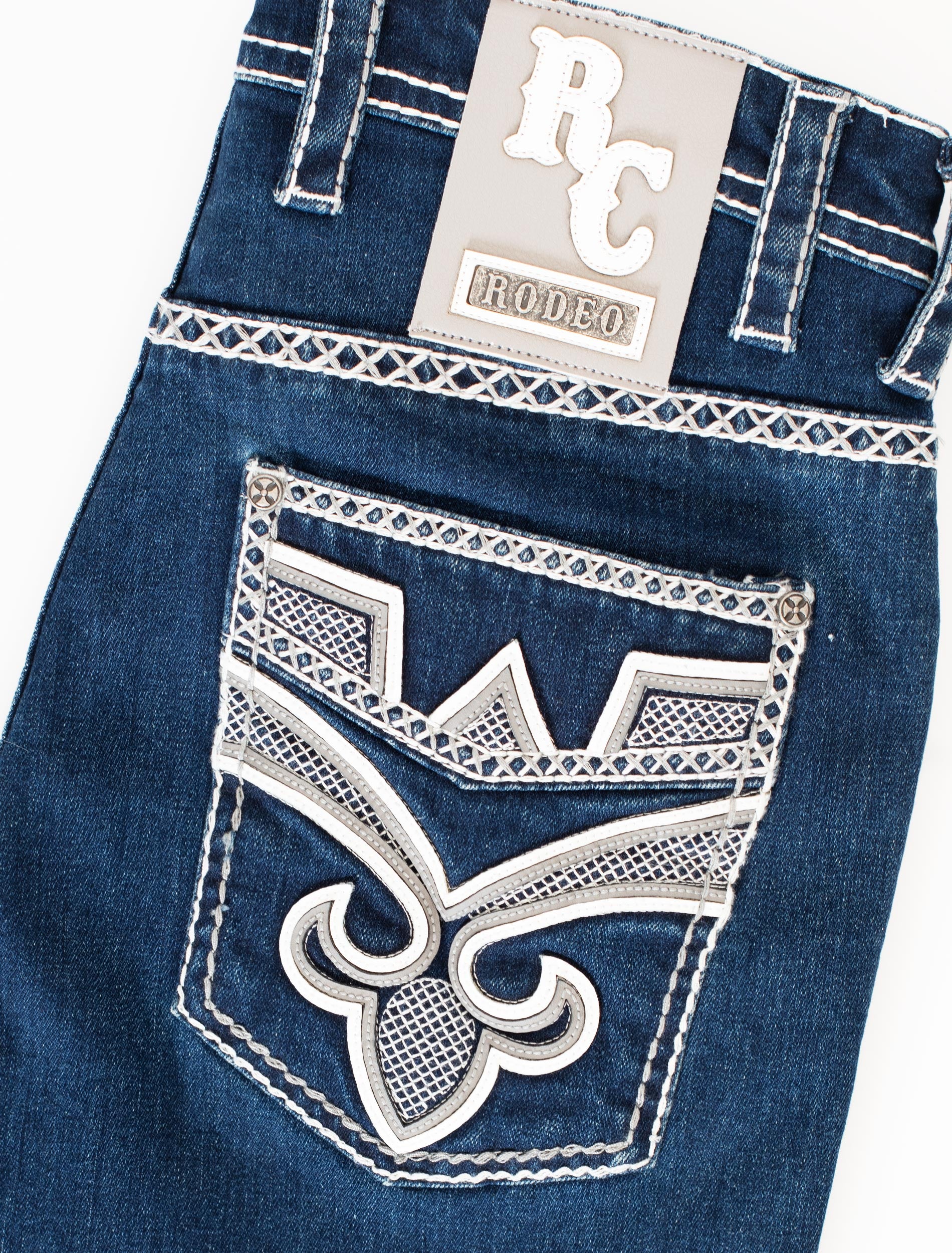 MEN'S COTTON/SPANDEX STRETCH FANCY SLIM STRAIGHT JEANS-RP500-503 - Rodeo Clothing wholesale 