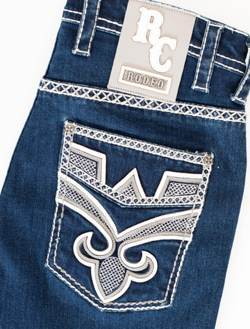 MEN'S COTTON/SPANDEX STRETCH FANCY SLIM STRAIGHT JEANS-RP500-503 - Rodeo Clothing wholesale 