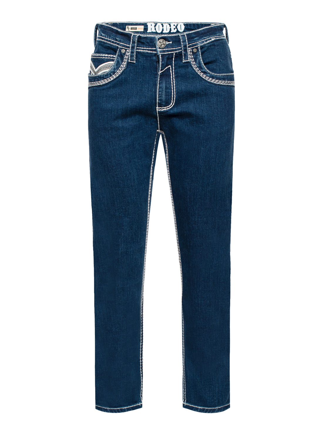 MEN'S COTTON/SPANDEX STRETCH FANCY SLIM STRAIGHT JEANS-RP500-503 - Rodeo Clothing wholesale 