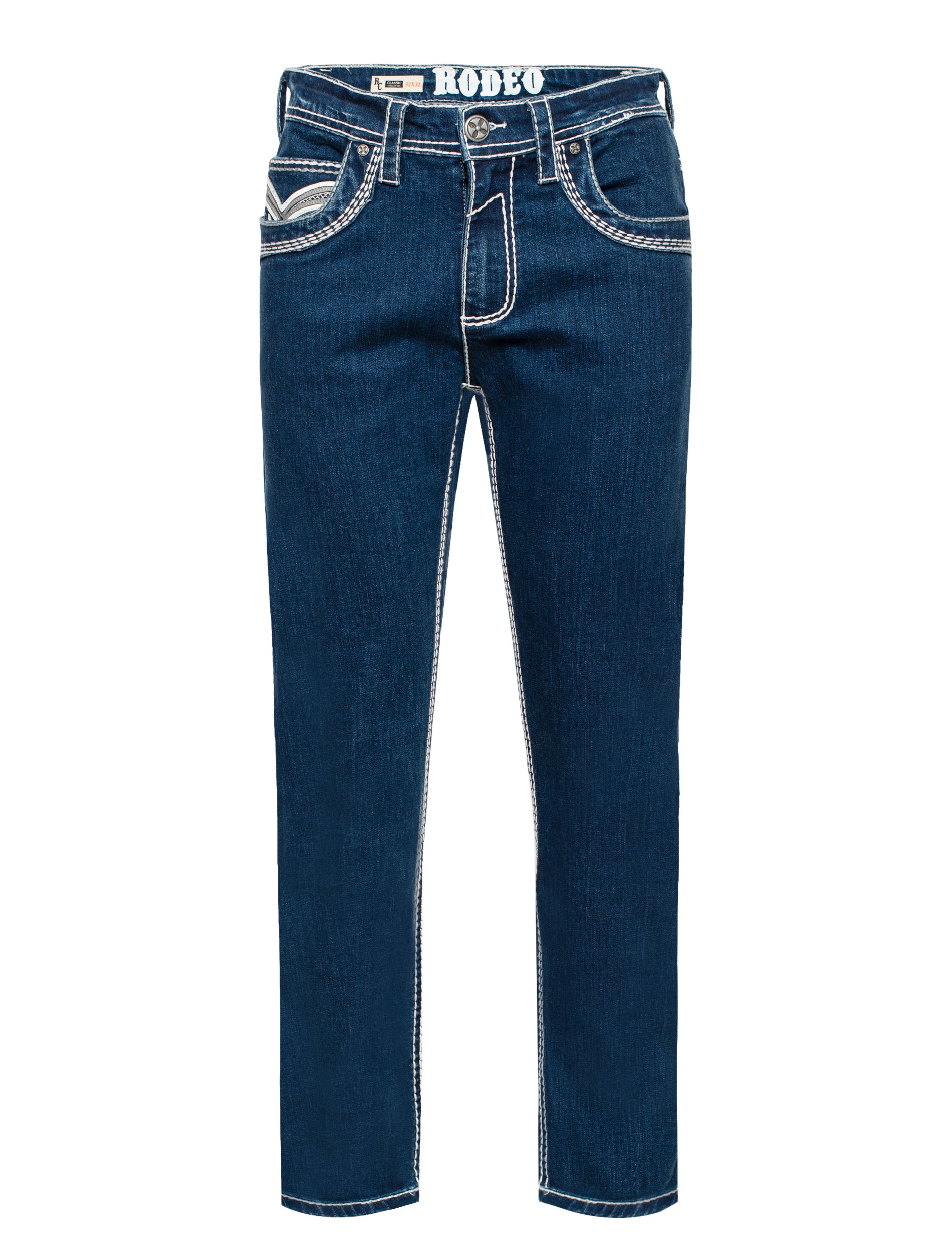 MEN'S COTTON/SPANDEX STRETCH FANCY SLIM STRAIGHT JEANS-RP500-503 - Rodeo Clothing wholesale 