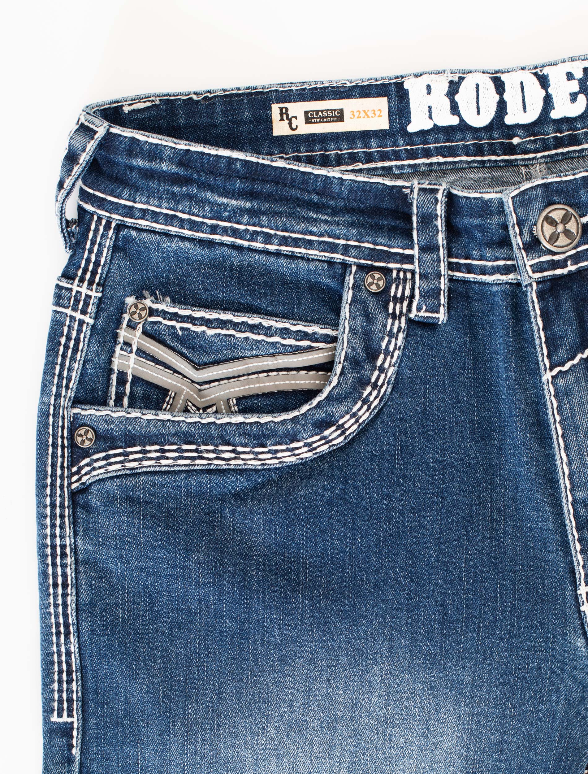 MEN'S COTTON/SPANDEX STRETCH FANCY SLIM STRAIGHT JEANS-RP500-508 - Rodeo Clothing wholesale 