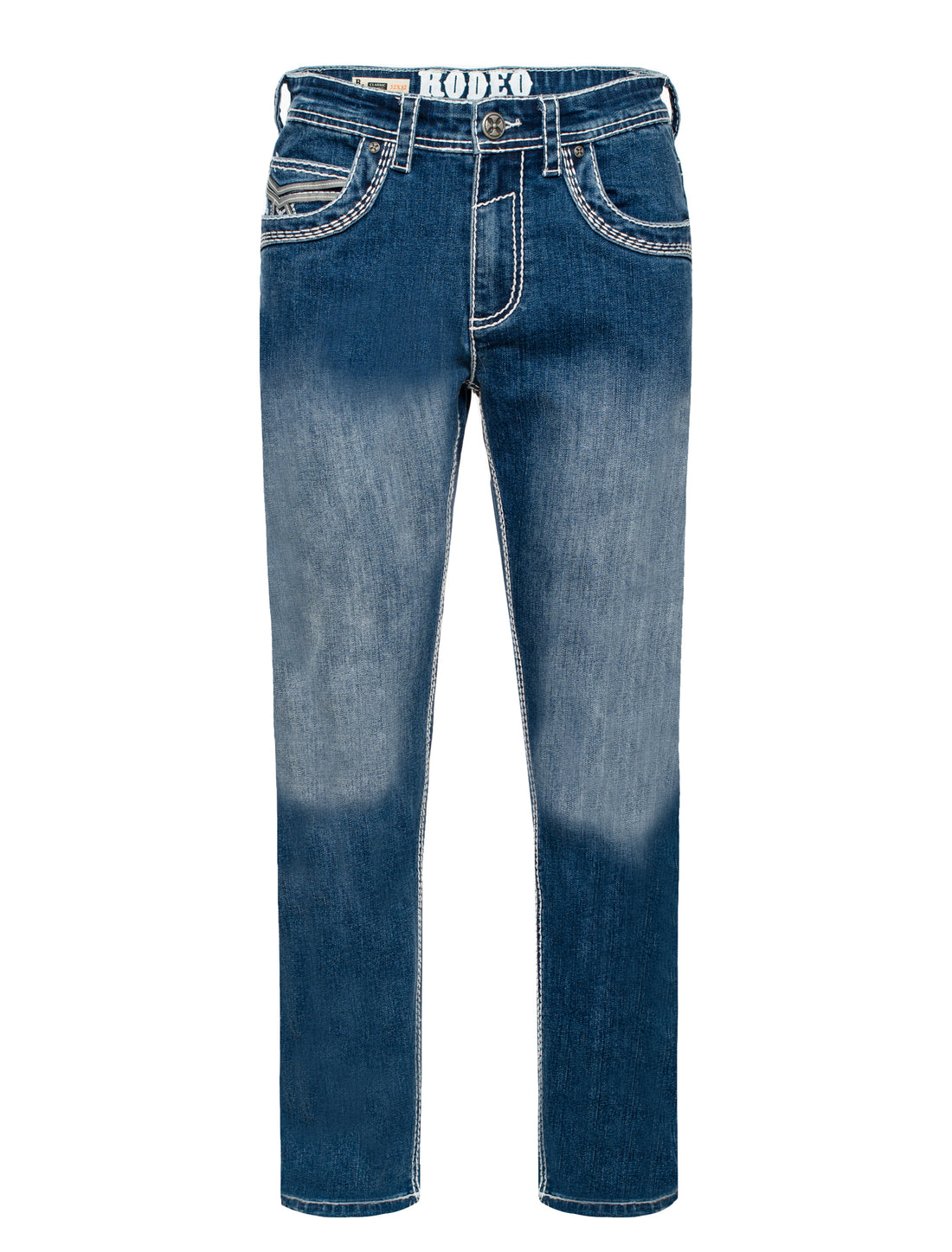 MEN'S COTTON/SPANDEX STRETCH FANCY SLIM STRAIGHT JEANS-RP500-508 - Rodeo Clothing wholesale 