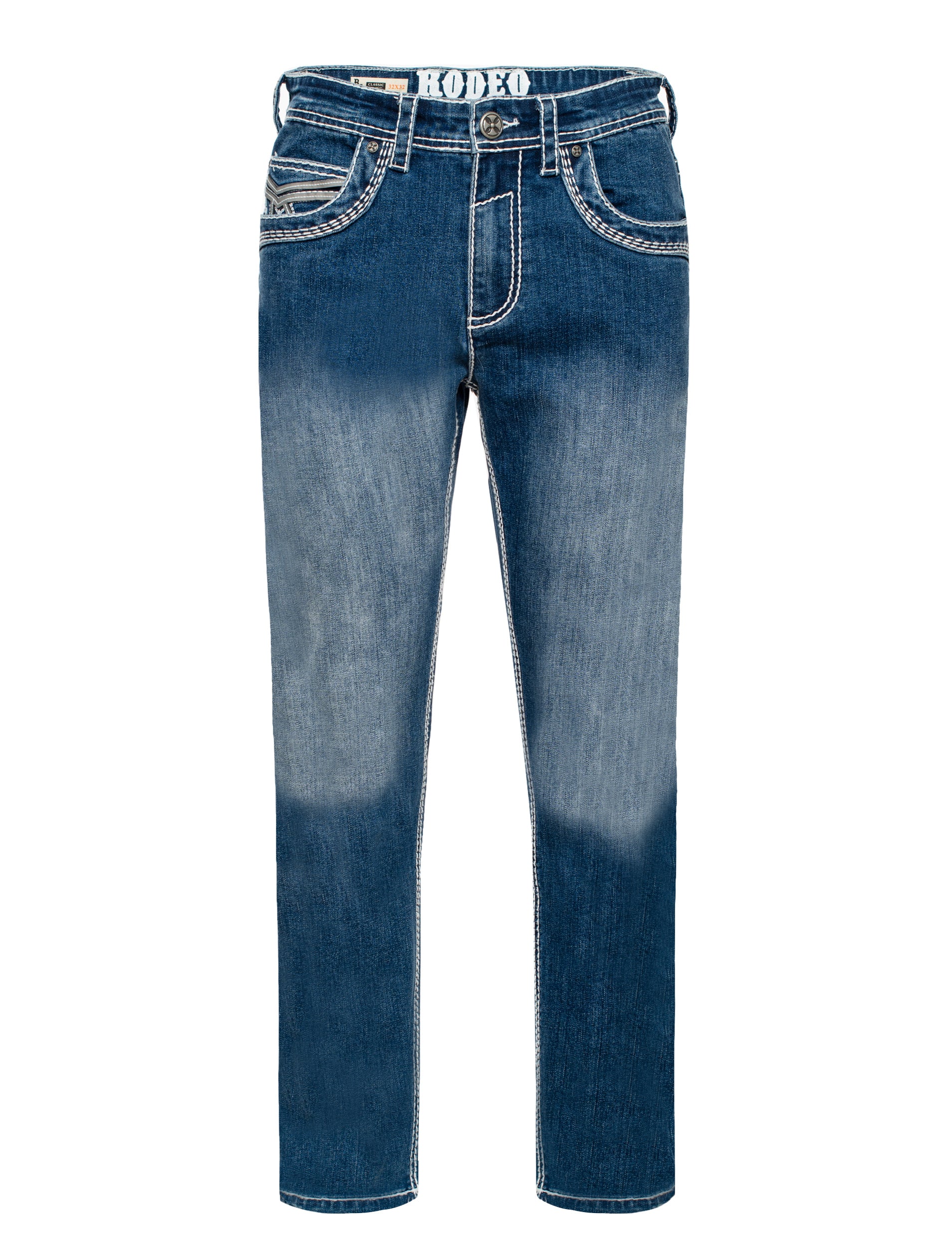 MEN'S COTTON/SPANDEX STRETCH FANCY SLIM STRAIGHT JEANS-RP500-508 - Rodeo Clothing wholesale 