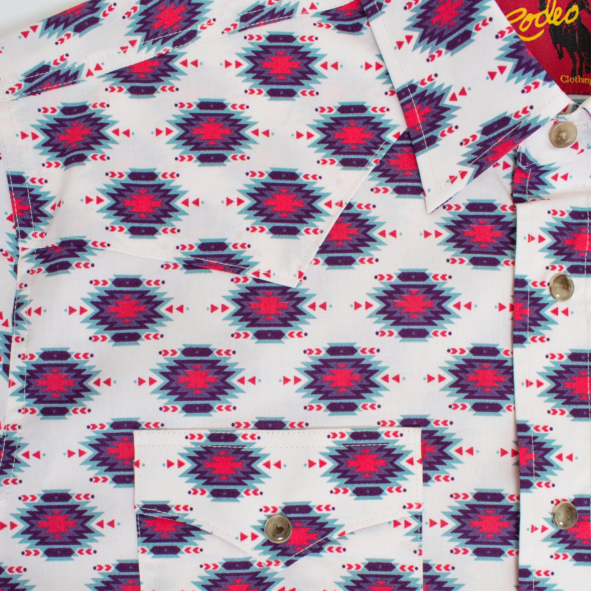 Men's Western Pearl Snap Aztec Print Shirt  - PS100L-183