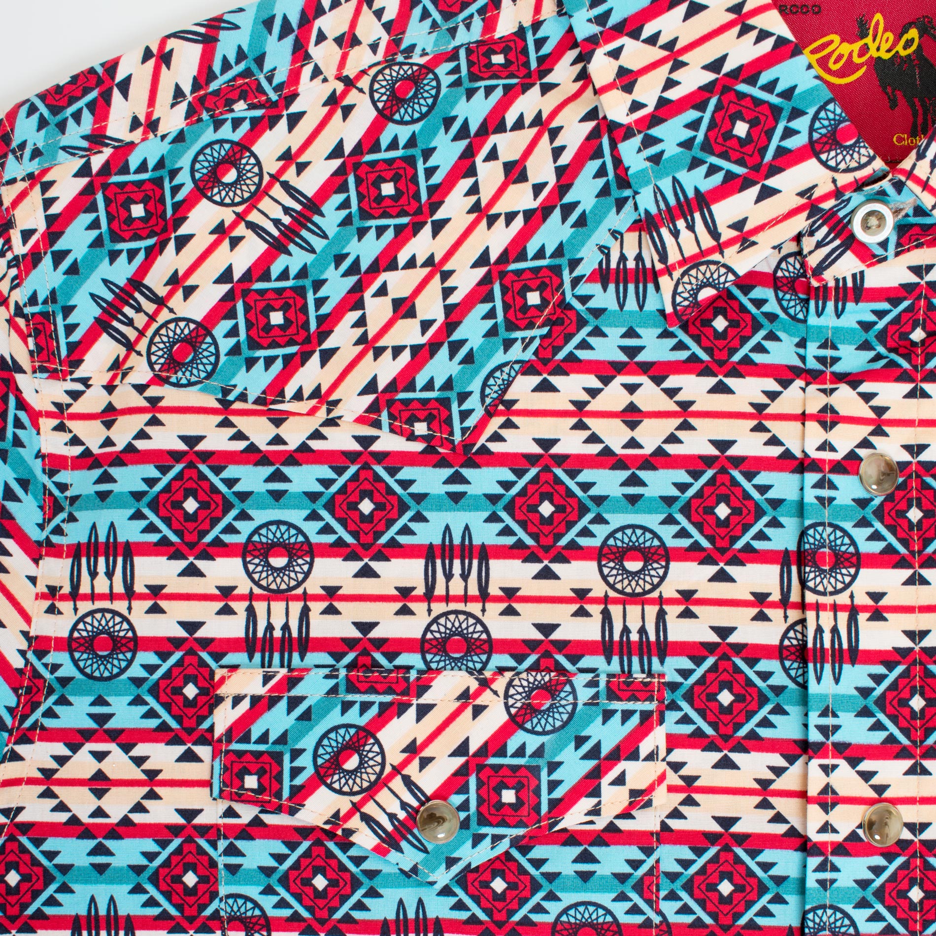 Men's Western Pearl Snap Aztec Print Shirt - PS100L-184