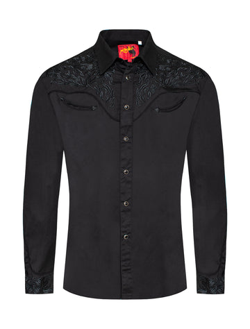 Men's Western Cowboy Embroidery Shirt-PS500L-565 - Rodeo Clothing wholesale 
