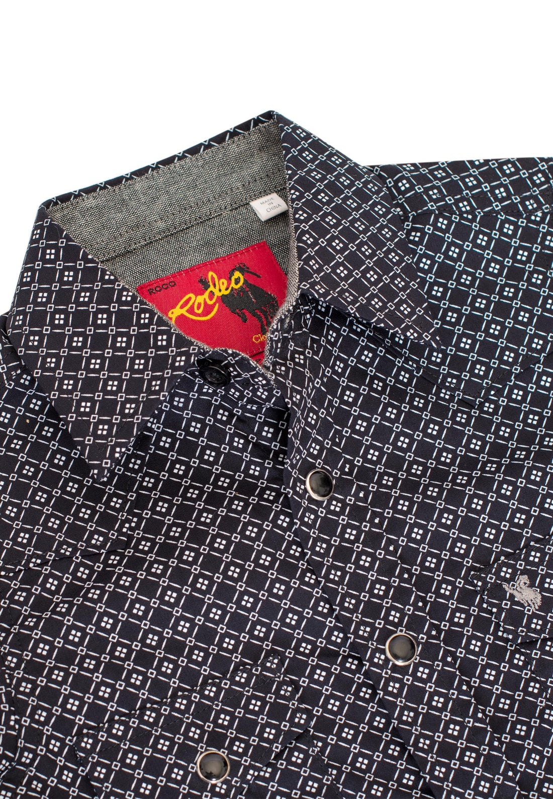 Kids Western Pearl Snaps Print Shirt-PS100K-141 - Rodeo Clothing wholesale 