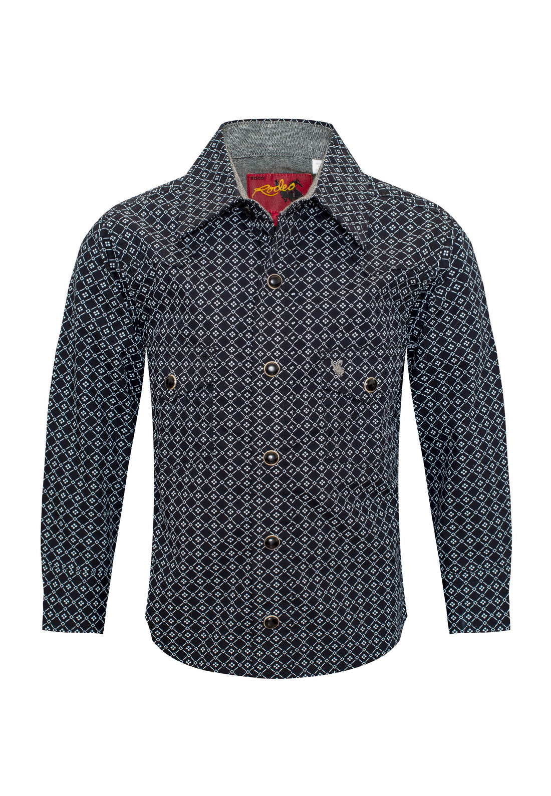 Kids Western Pearl Snaps Print Shirt-PS100K-141 - Rodeo Clothing wholesale 