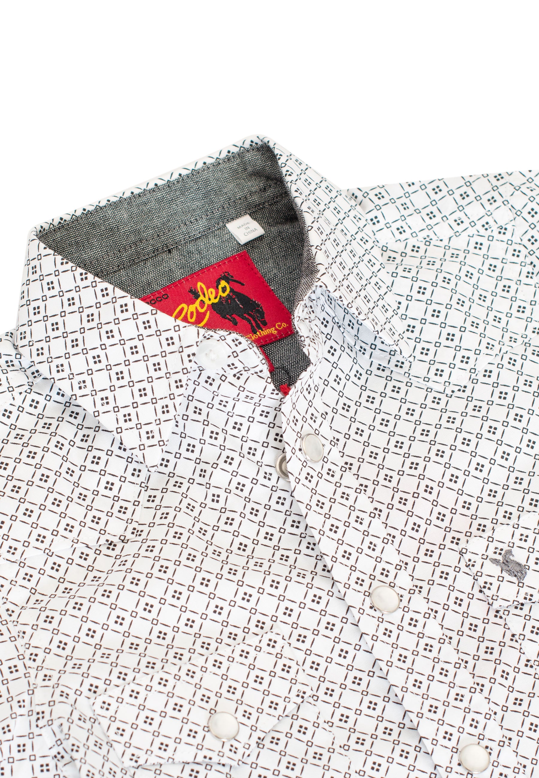 Kids Western Pearl Snaps Print Shirt-PS100K-142 - Rodeo Clothing wholesale 