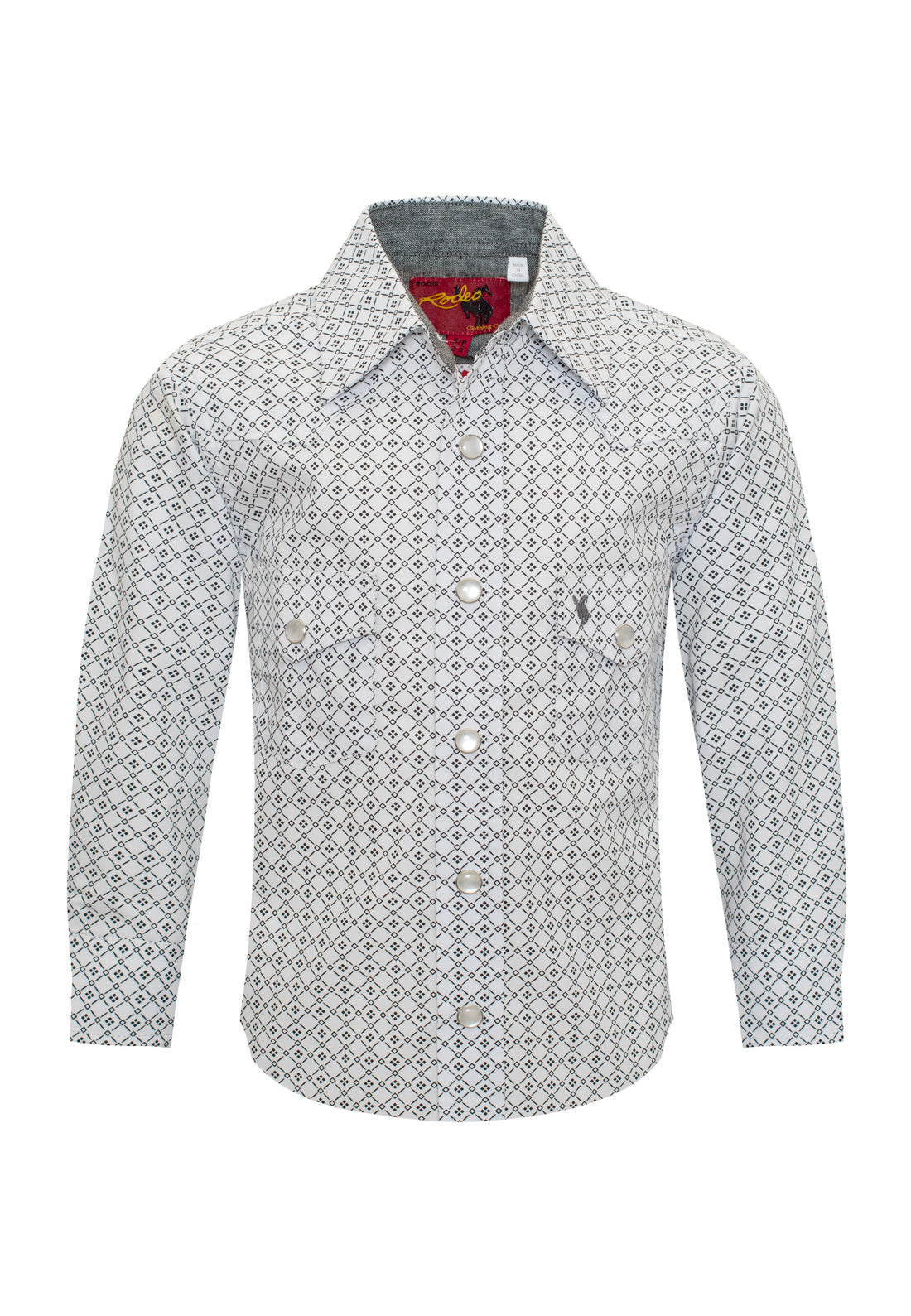 Kids Western Pearl Snaps Print Shirt-PS100K-142 - Rodeo Clothing wholesale 
