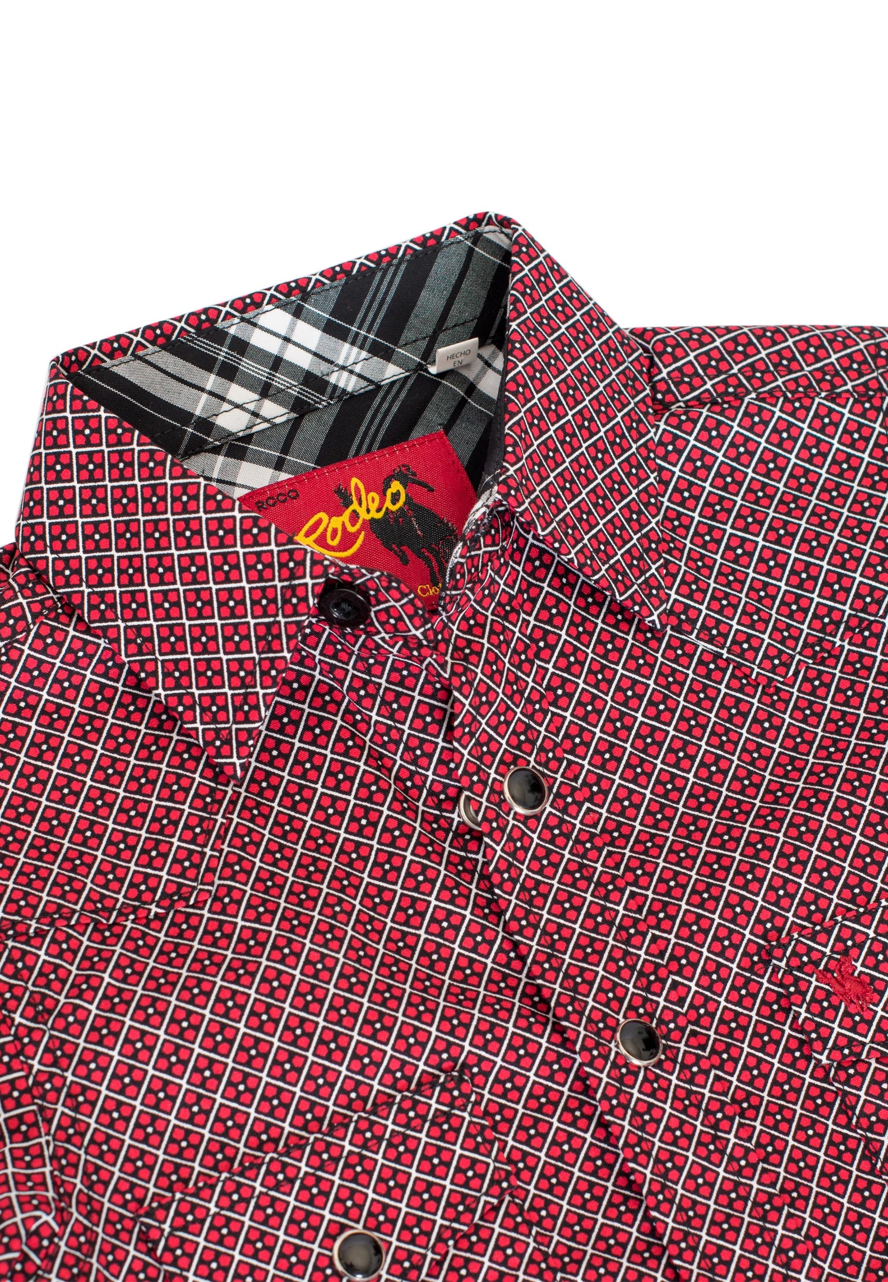 Kids Western Pearl Snaps Print Shirt-PS100K-167 - Rodeo Clothing wholesale 