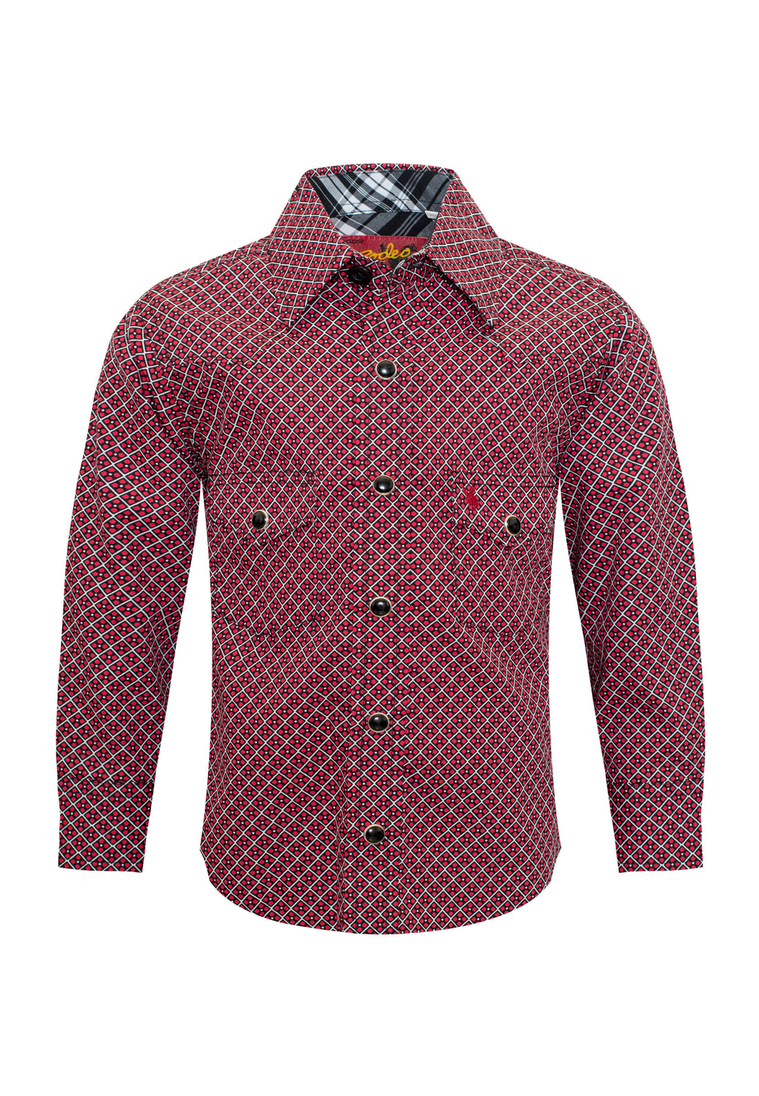 Kids Western Pearl Snaps Print Shirt-PS100K-167 - Rodeo Clothing wholesale 