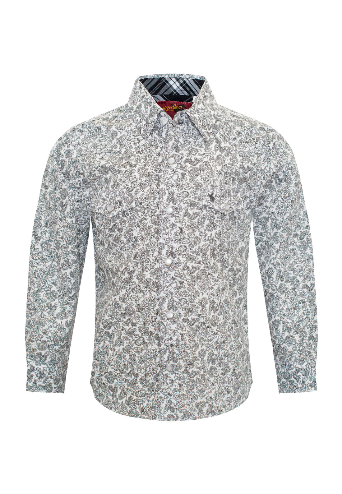 Kids Western Pearl Snaps Print Shirt-PS100K-171 - Rodeo Clothing wholesale 