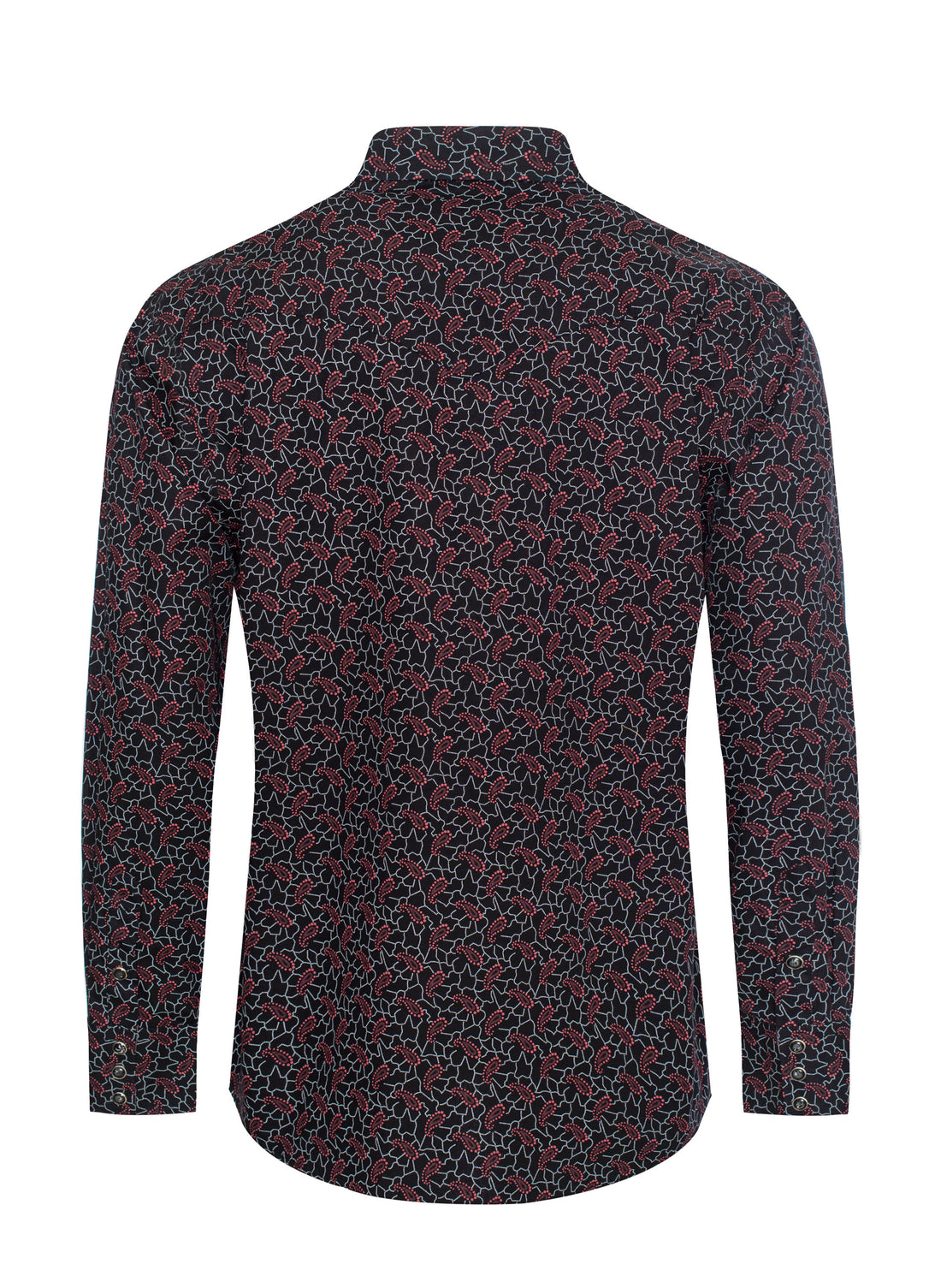 Men's Western Pearl Snap Print Shirt-PS100L-1077