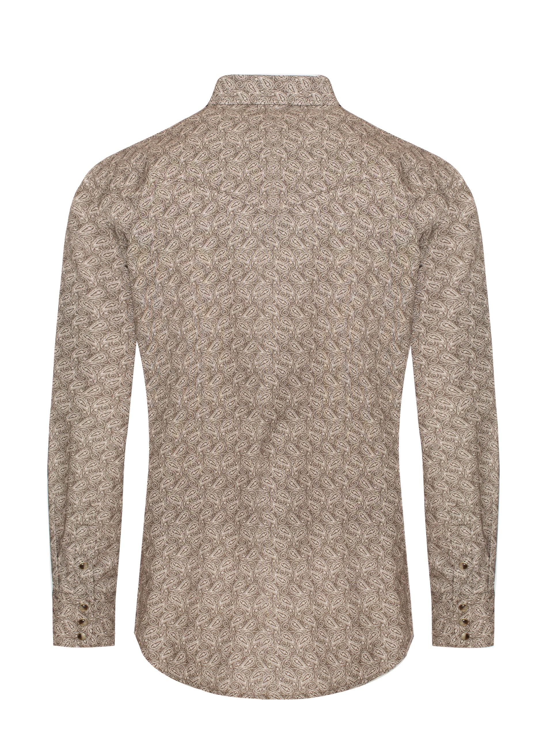Men's Western Pearl Snap Print Shirt-PS100L-1080