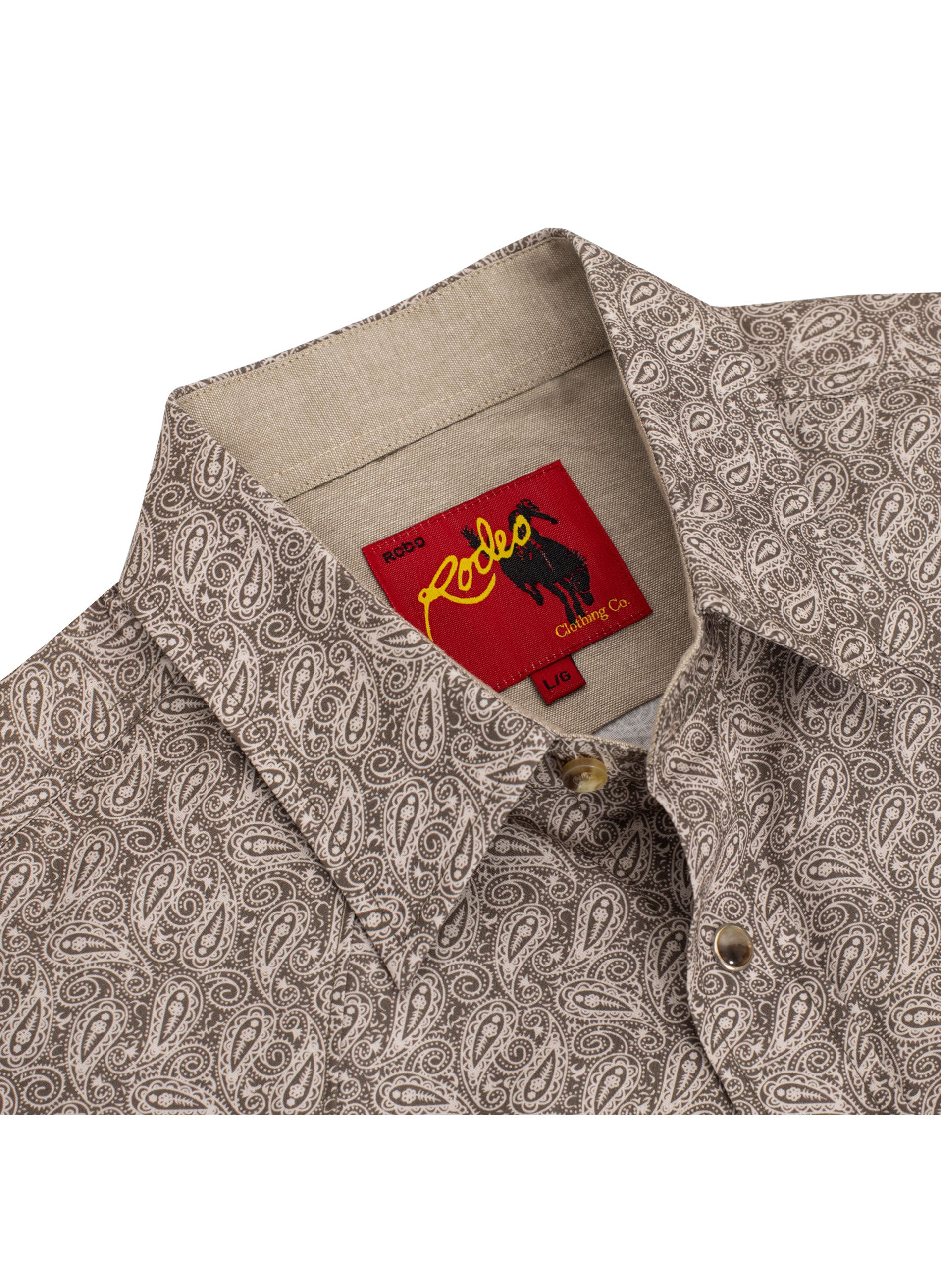 Men's Western Pearl Snap Print Shirt-PS100L-1080