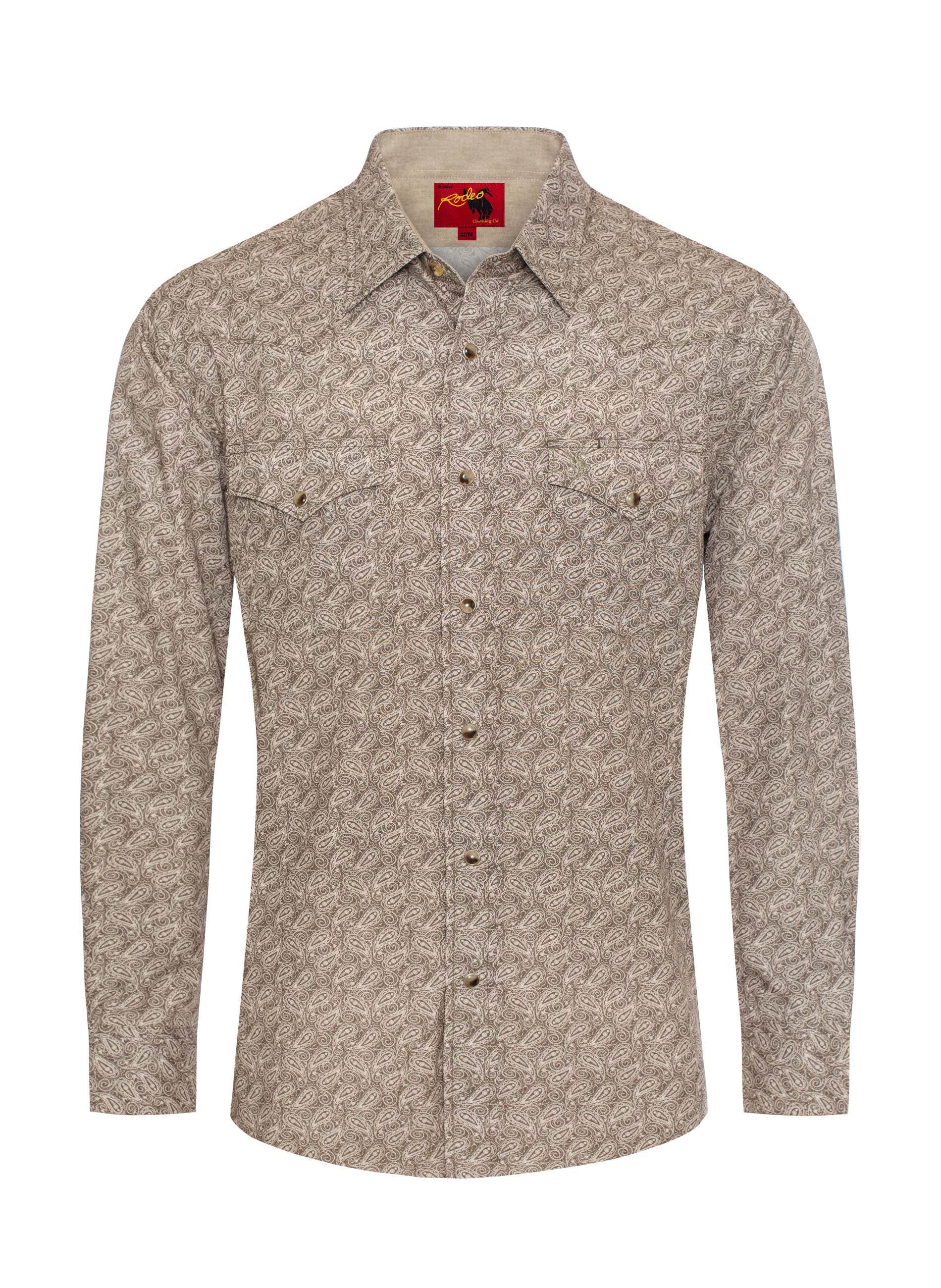 Men's Western Pearl Snap Print Shirt-PS100L-1080