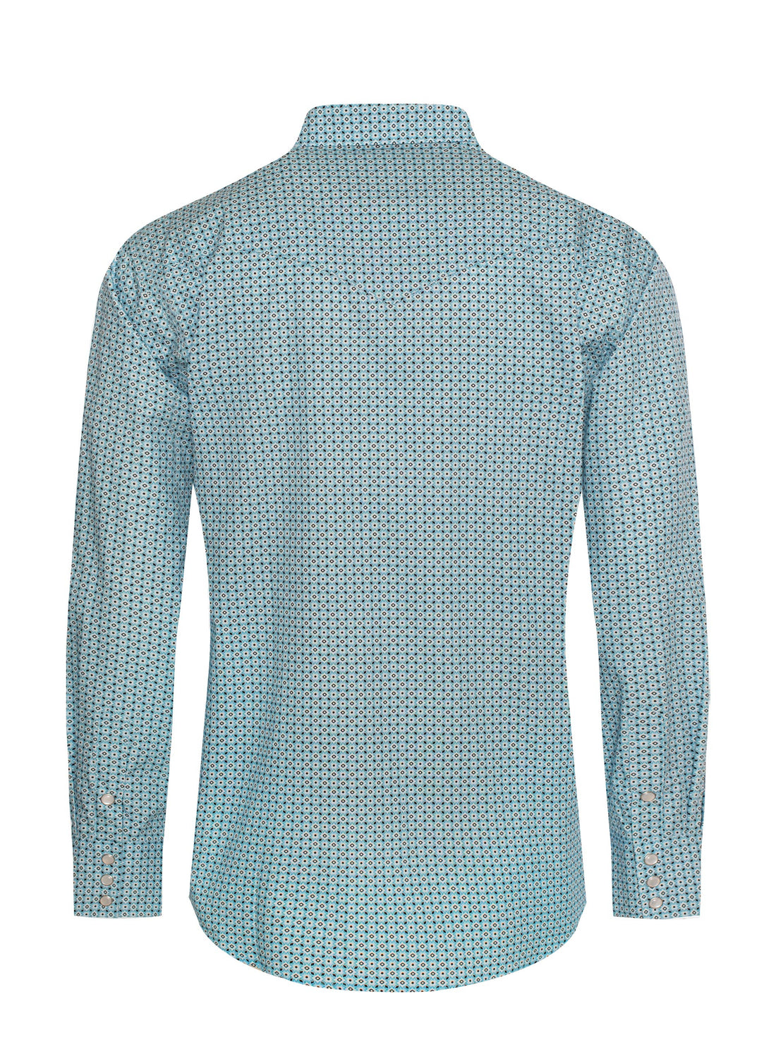 Men's Western Pearl Snap Print Shirt-PS100L-1081