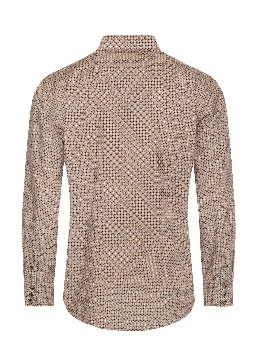 Men's Western Pearl Snap Print Shirt-PS100L-1082