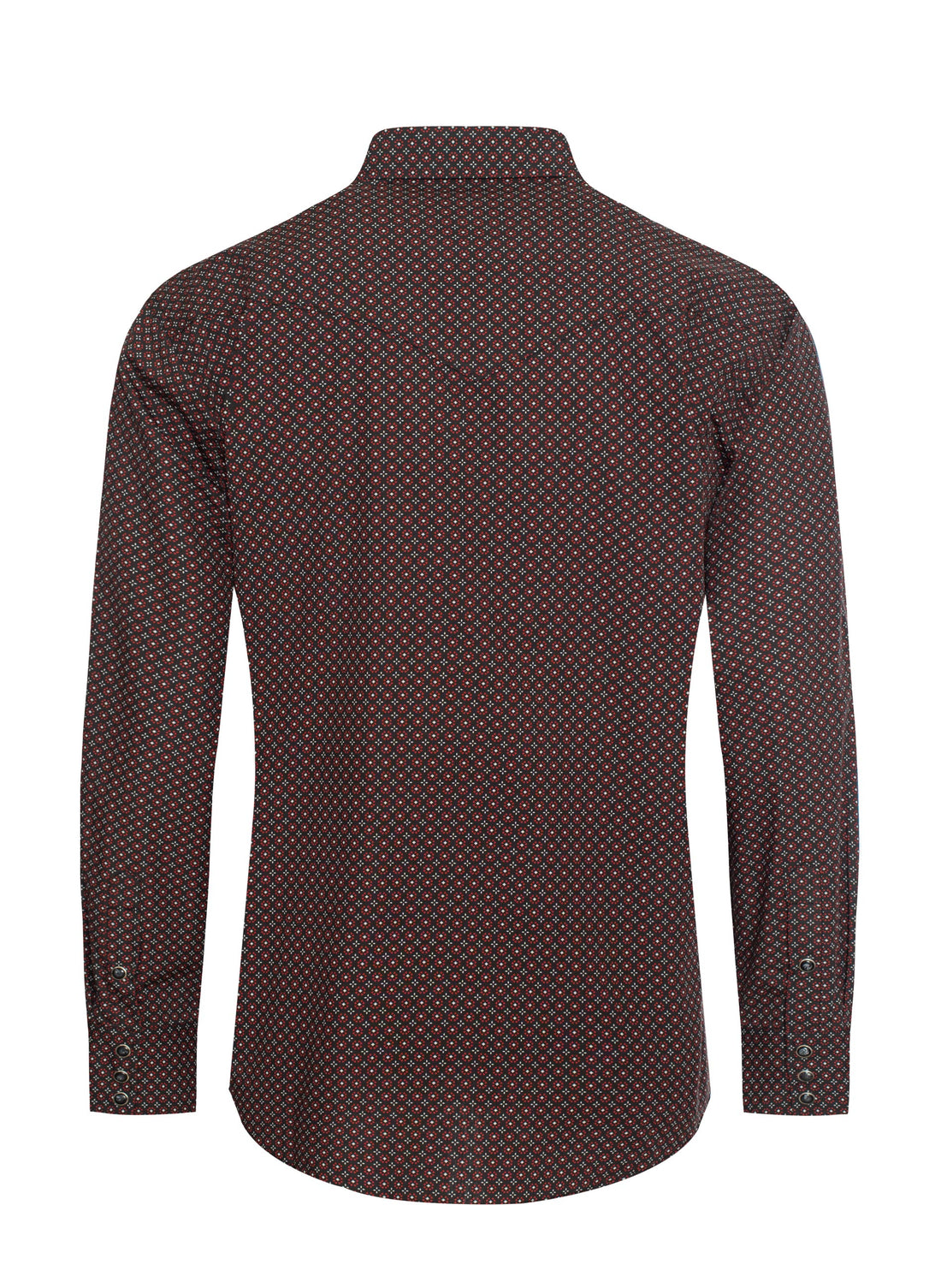 Men's Western Pearl Snap Print Shirt-PS100L-1085