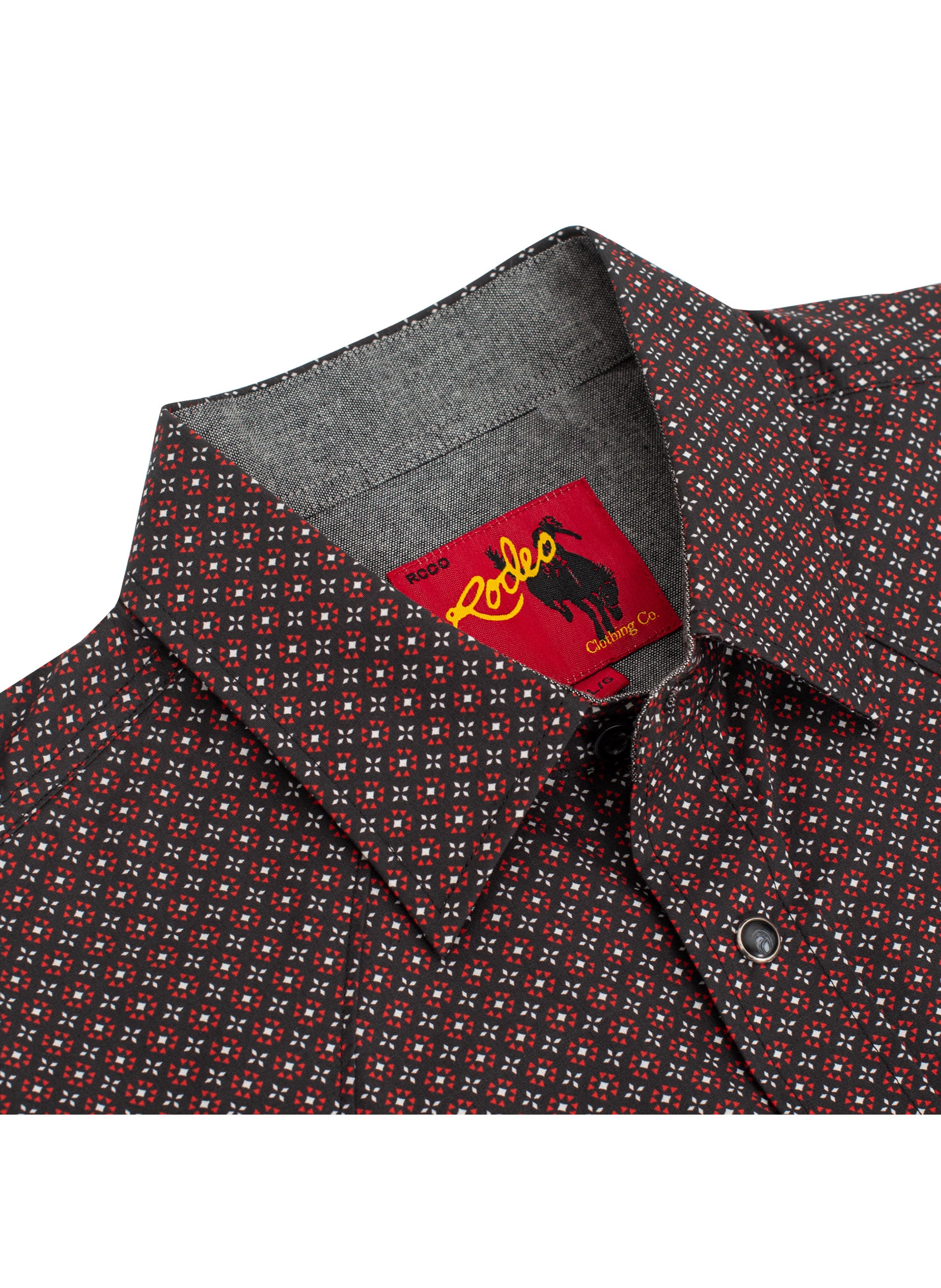 Men's Western Pearl Snap Print Shirt-PS100L-1085