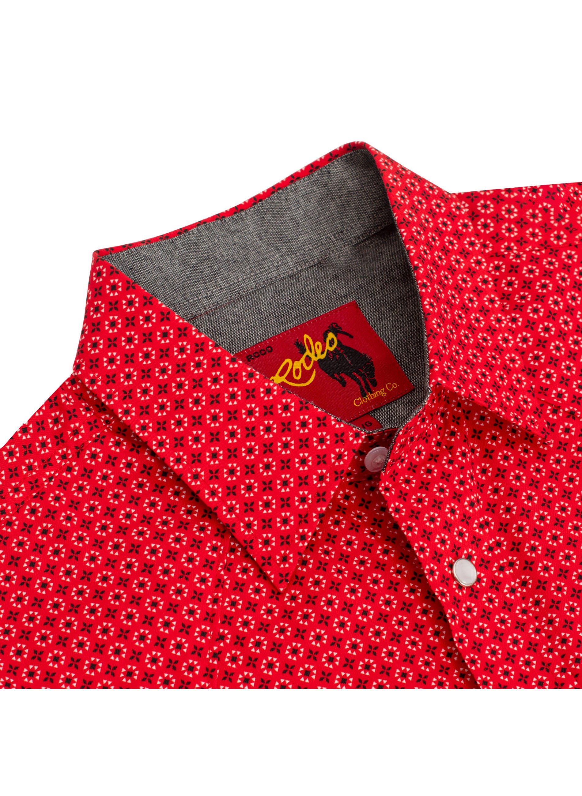 Men's Western Pearl Snap Print Shirt-PS100L-1086