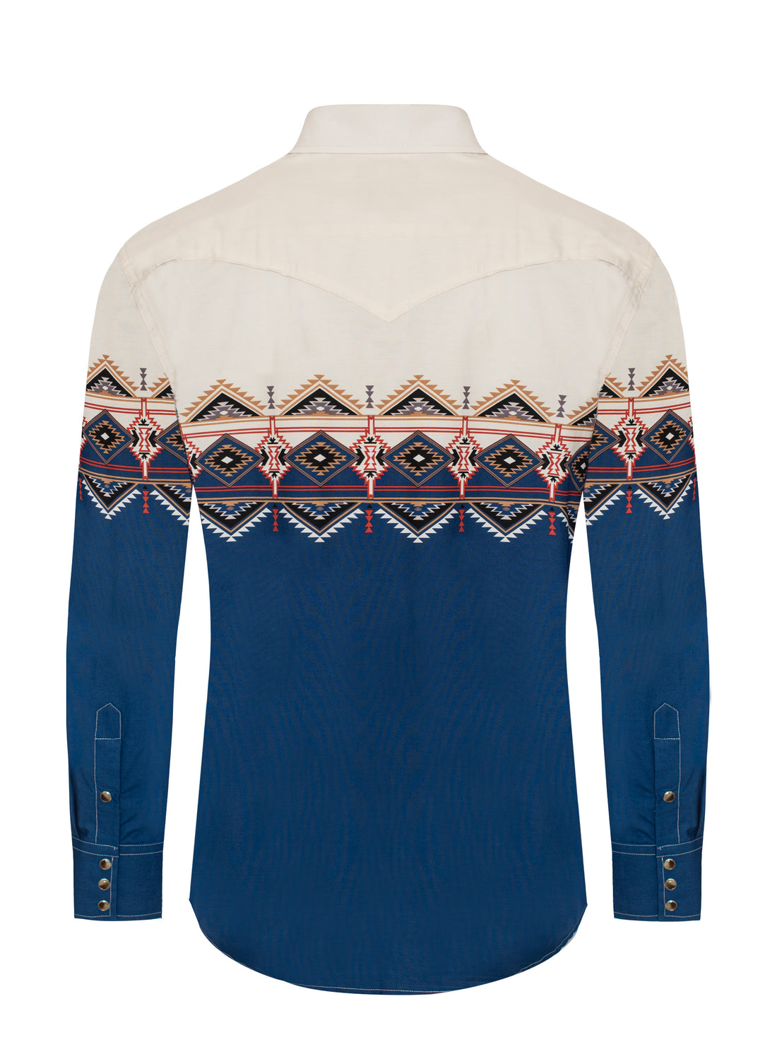 Men's Western Pearl Snap Print Shirt-PS100L-1087