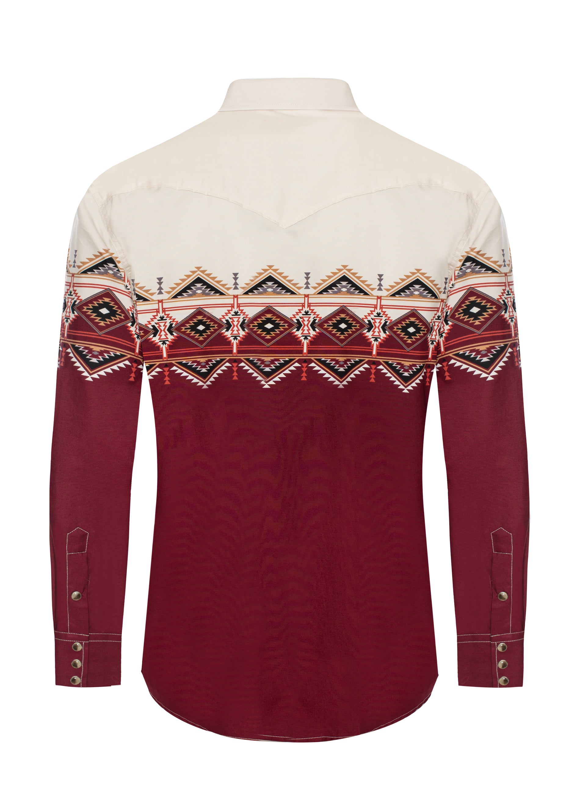 Men's Western Pearl Snap Print Shirt-PS100L-1088