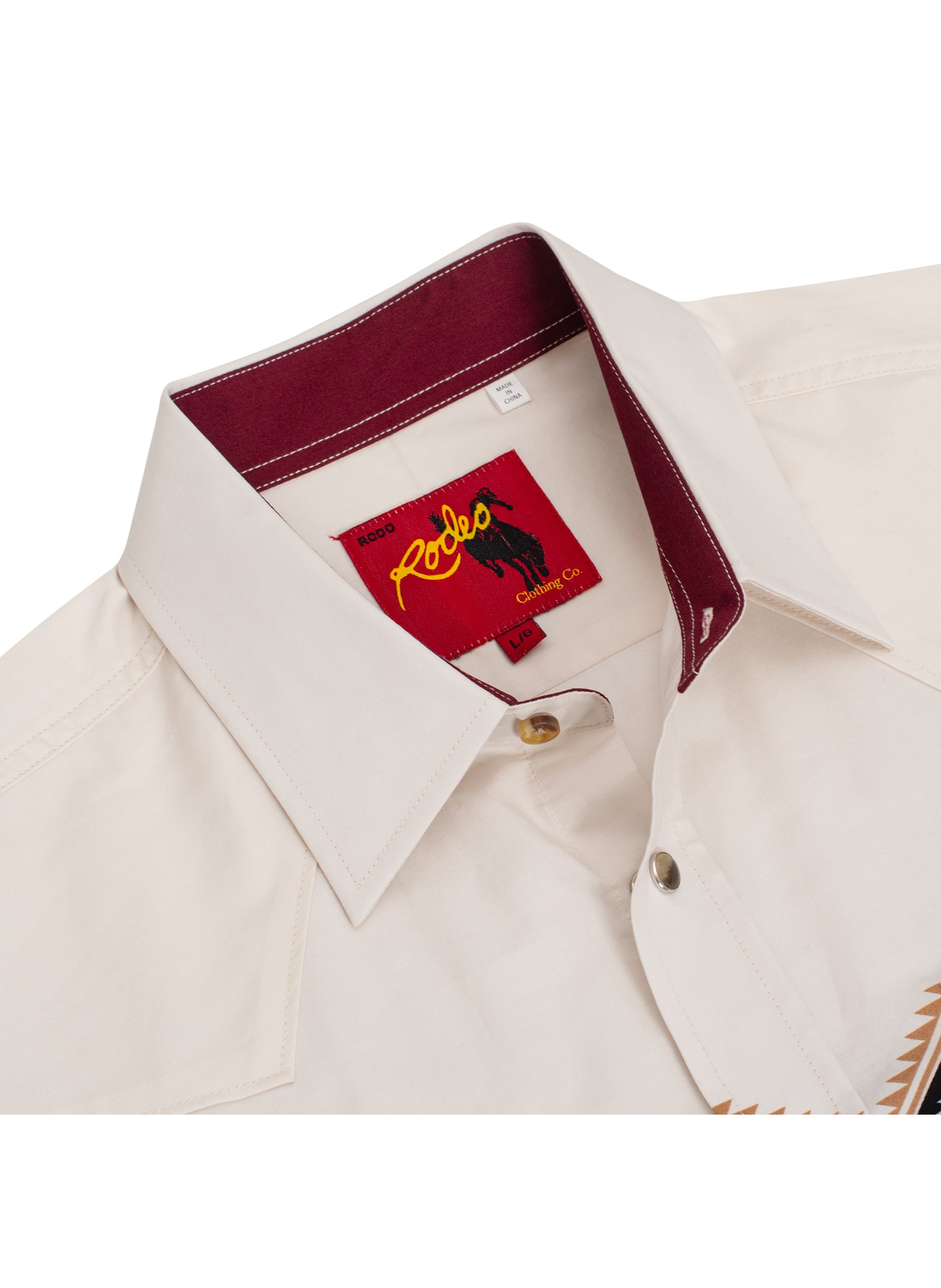 Men's Western Pearl Snap Print Shirt-PS100L-1088