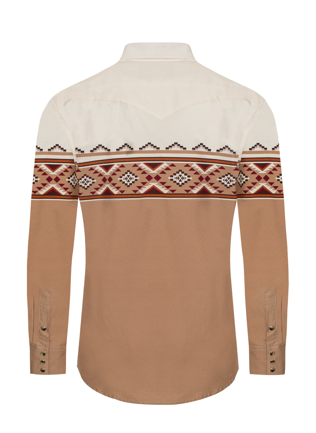 Men's Western Pearl Snap Print Shirt-PS100L-1089