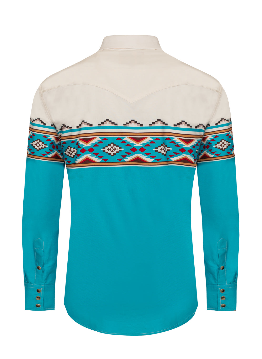 Men's Western Pearl Snap Print Shirt-PS100L-1090
