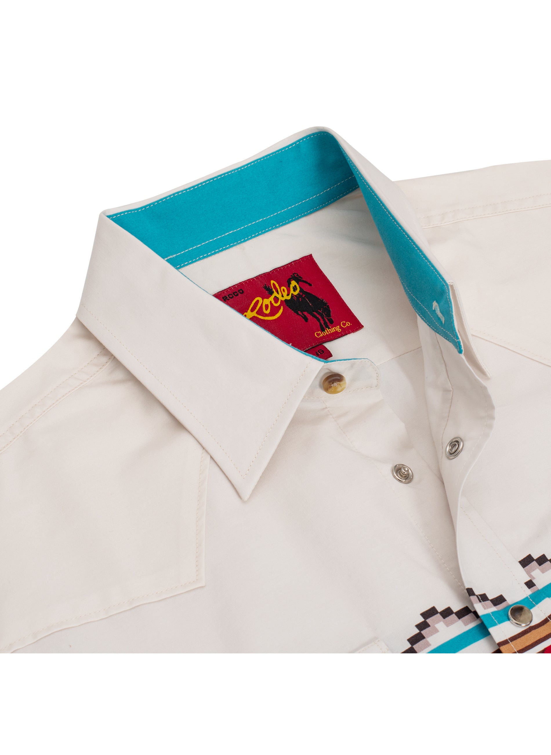 Men's Western Pearl Snap Print Shirt-PS100L-1090