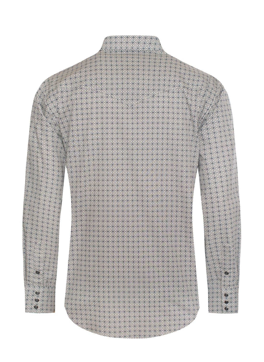 Men's Western Pearl Snap Print Shirt-PS100L-1108