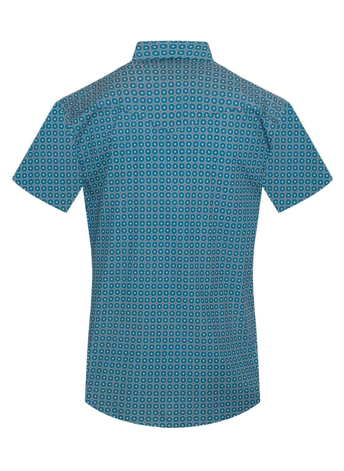 Men's Short Sleeve Pearl Snap Print Shirt-PS100S-1094