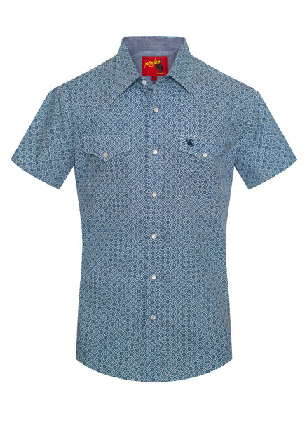 Men's Short Sleeve Pearl Snap Print Shirt-PS100S-1095 – Rodeo