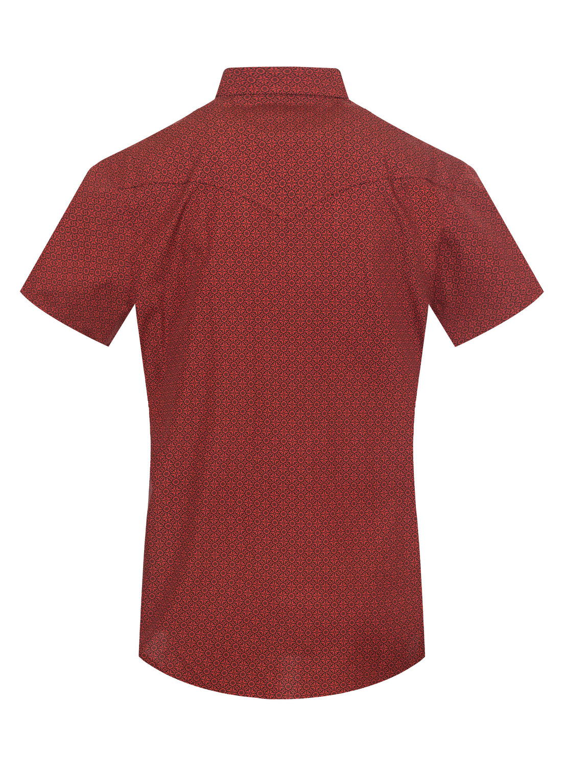Men's Short Sleeve Pearl Snap Print Shirt-PS100S-1096