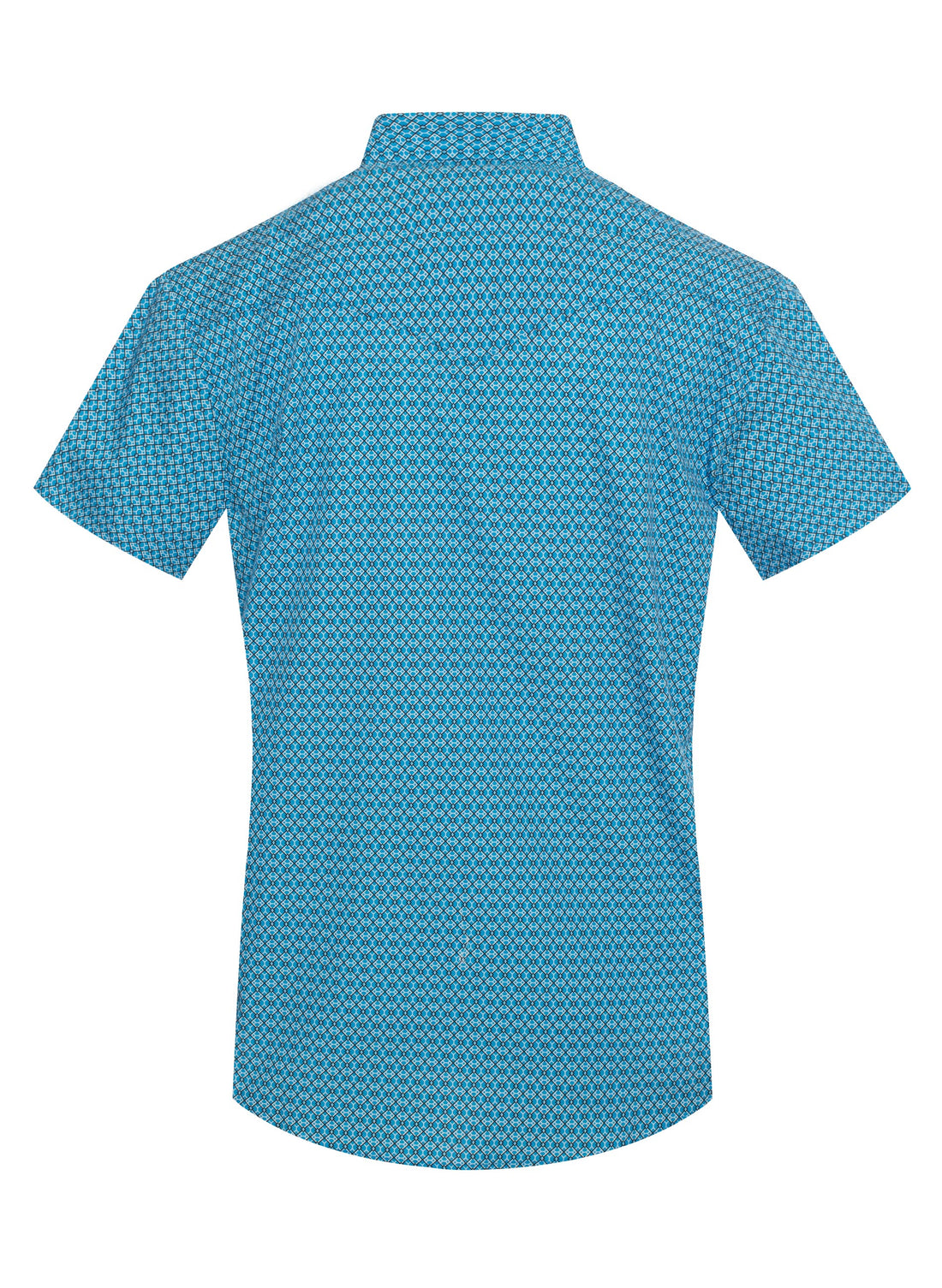 Men's Short Sleeve Pearl Snap Print Shirt-PS100S-1098