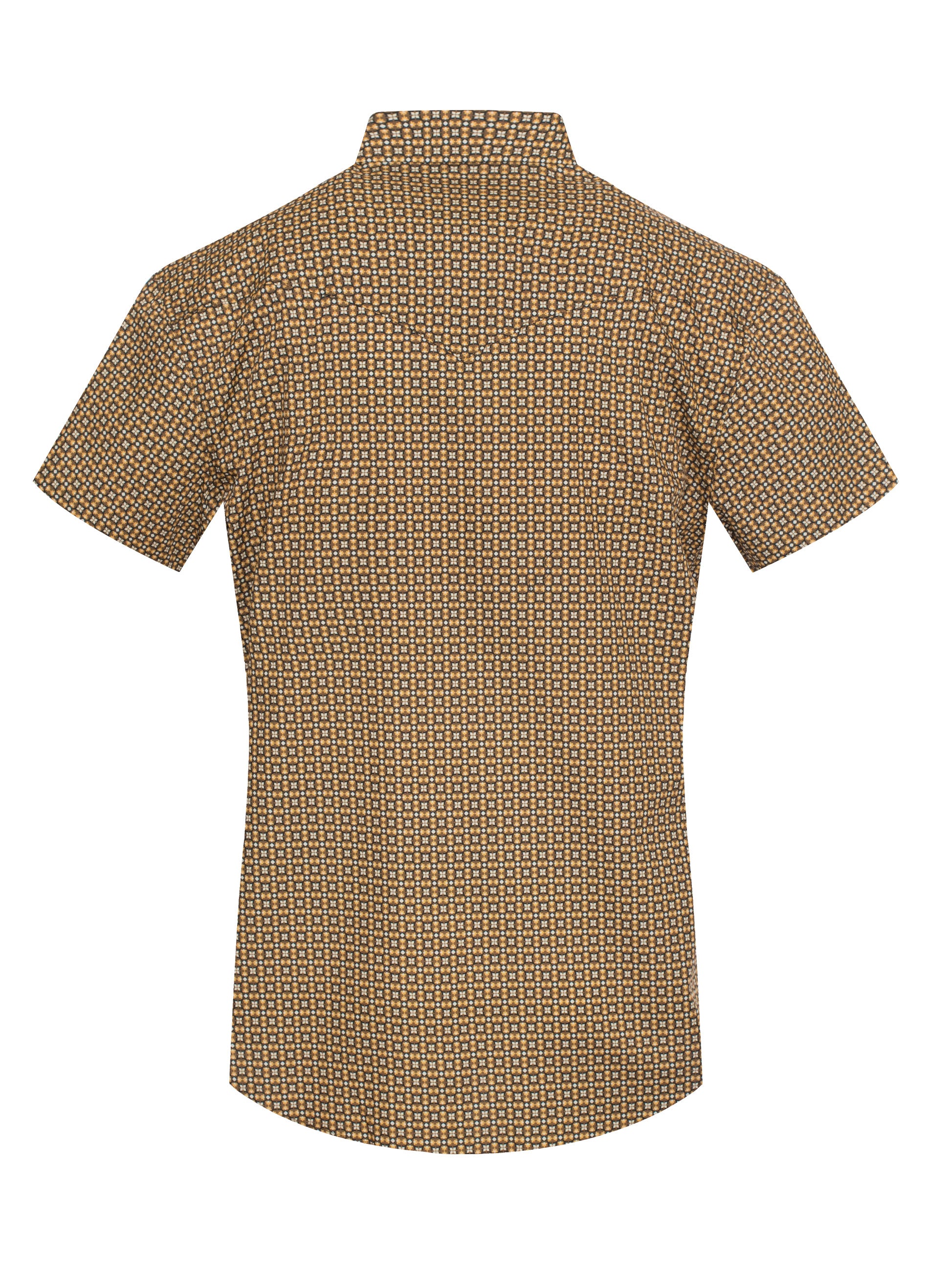 Men's Short Sleeve Pearl Snap Print Shirt-PS100S-1099