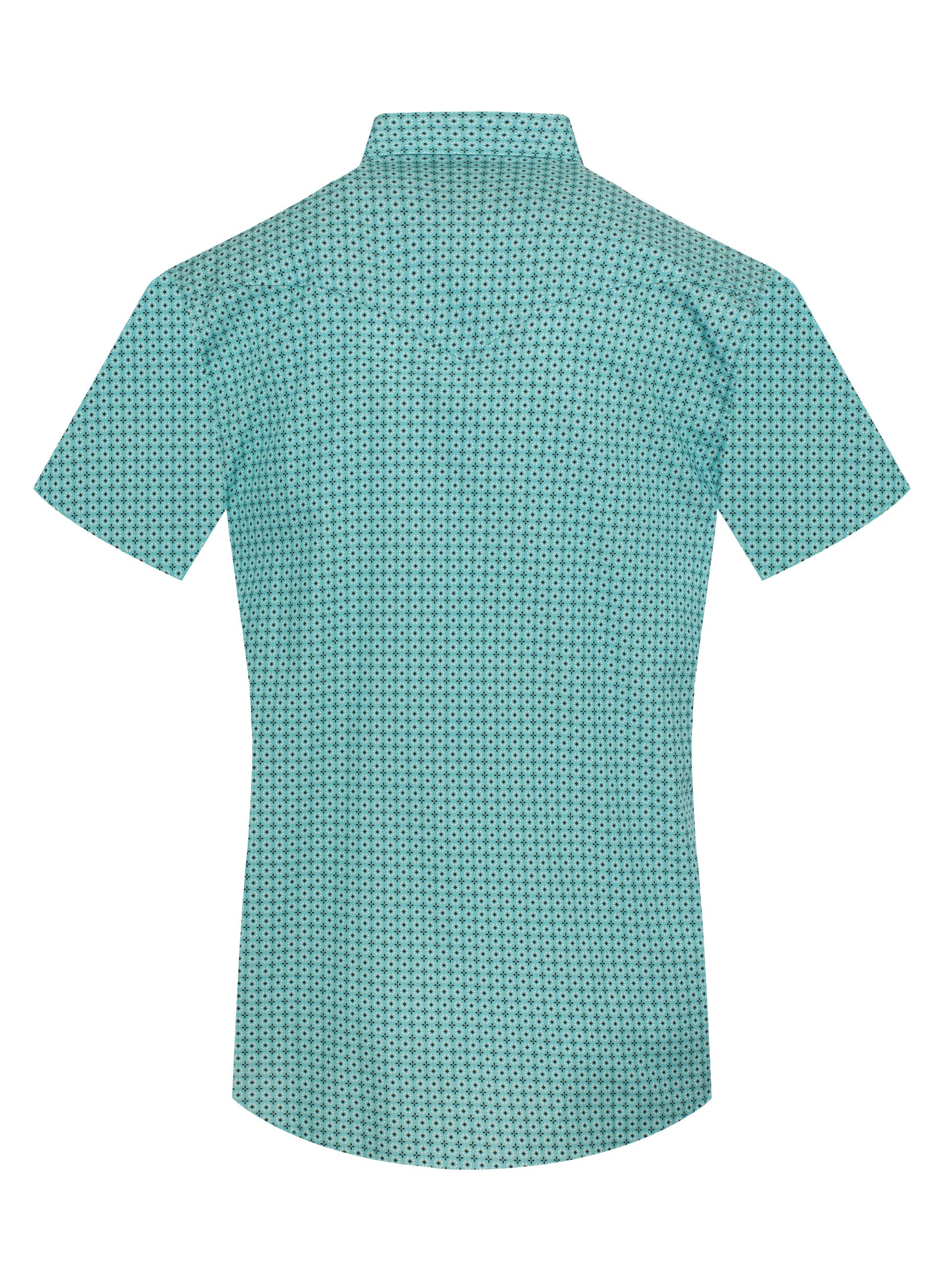 Men's Short Sleeve Pearl Snap Print Shirt-PS100S-1100