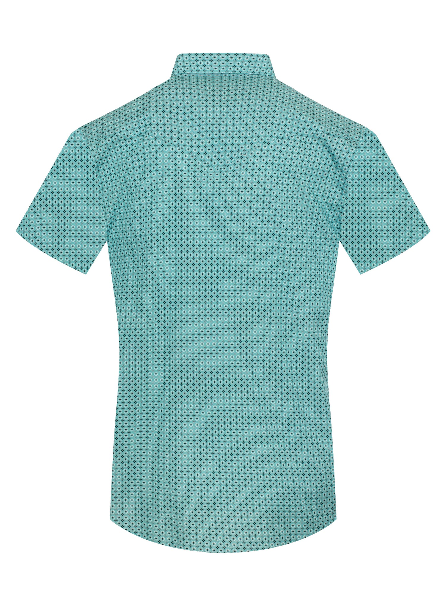 Men's Short Sleeve Pearl Snap Print Shirt-PS100S-1100