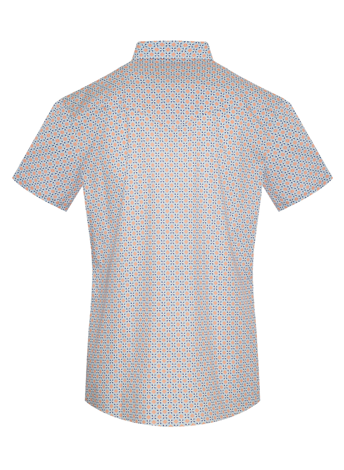 Men's Short Sleeve Pearl Snap Print Shirt-PS100S-1101