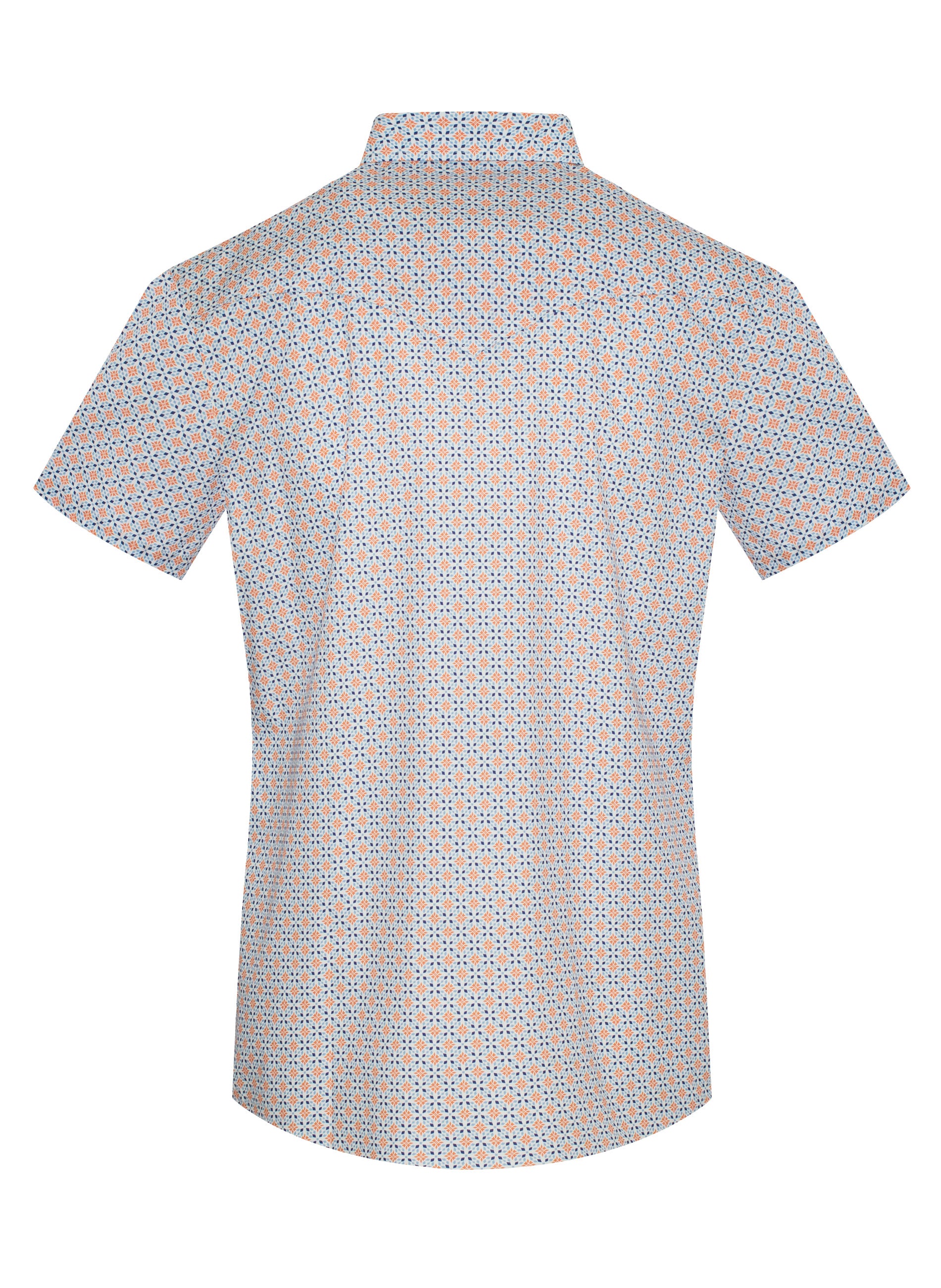 Men's Short Sleeve Pearl Snap Print Shirt-PS100S-1101