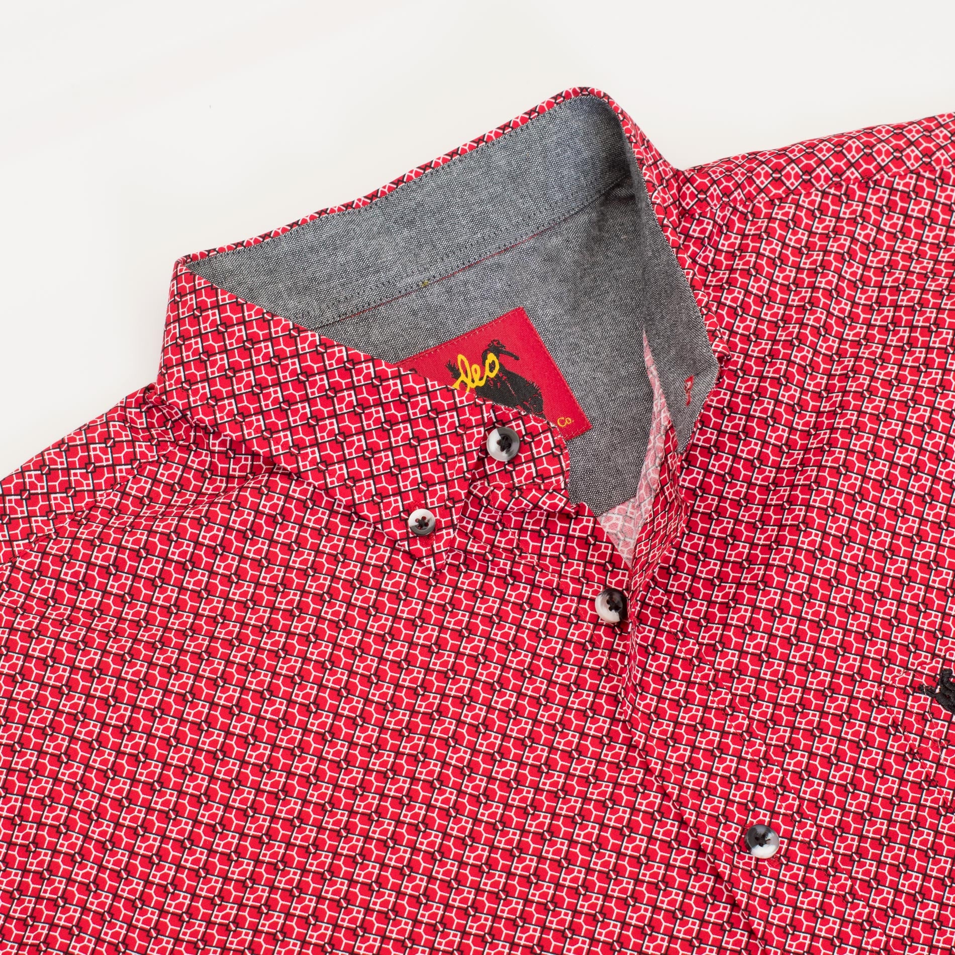 MEN'S 100% COTTON POPLIN PRINT SHIRTS-PS300L-3004