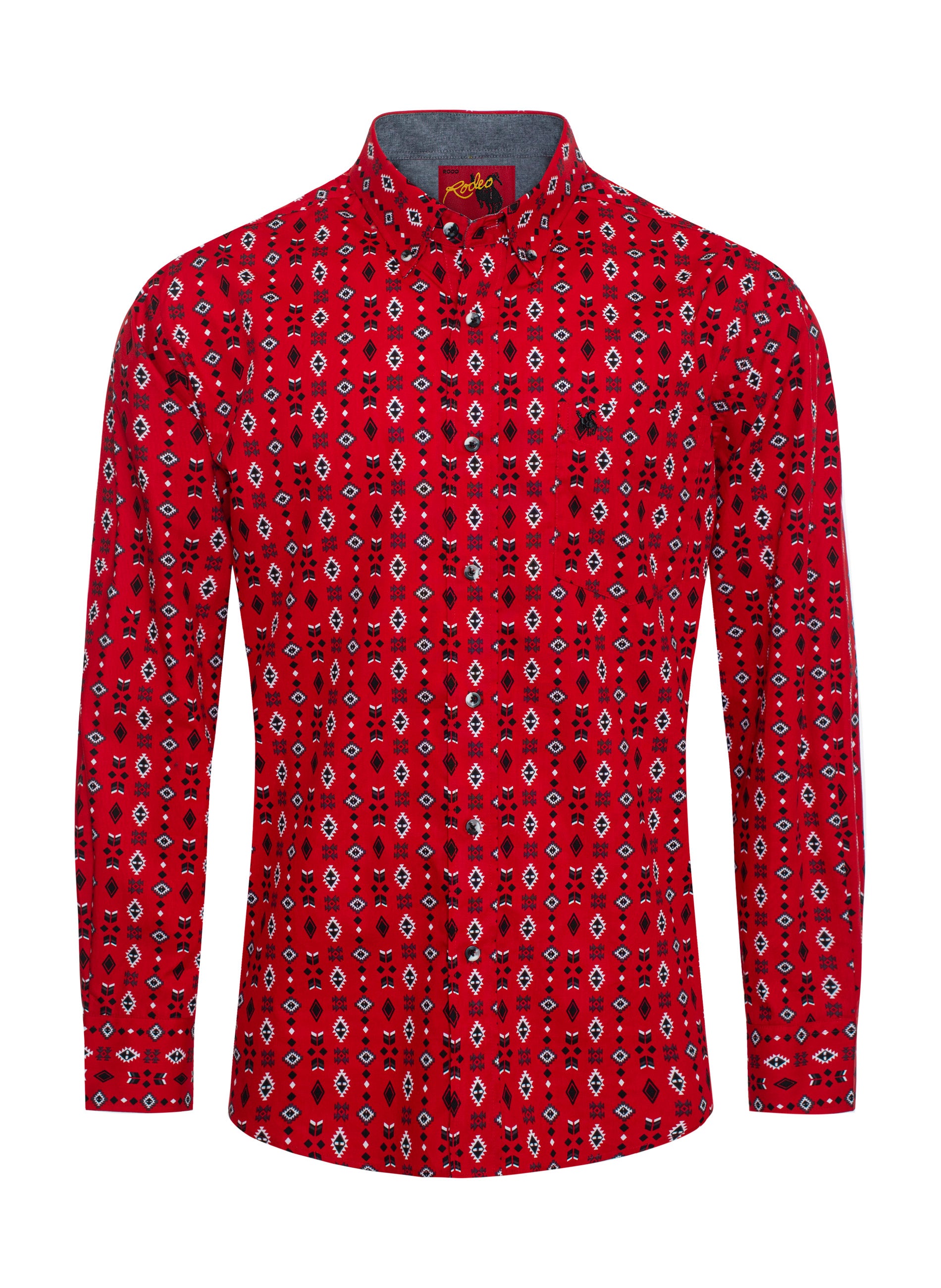 MEN'S 100% COTTON POPLIN PRINT SHIRTS-PS300L-3010 - Rodeo Clothing wholesale 