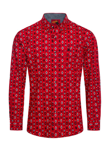 MEN'S 100% COTTON POPLIN PRINT SHIRTS-PS300L-3010 - Rodeo Clothing wholesale 