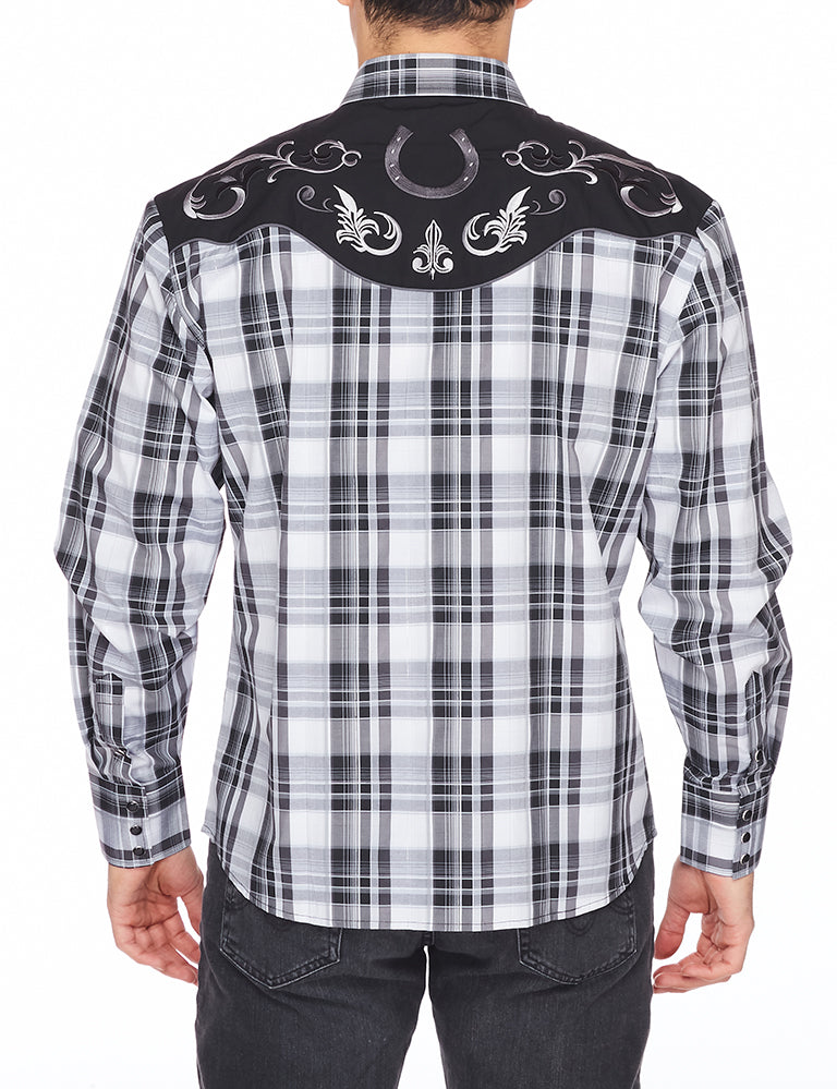 Men's Western Cowboy Embroidery Shirt-PS500-529 - Rodeo Clothing wholesale 